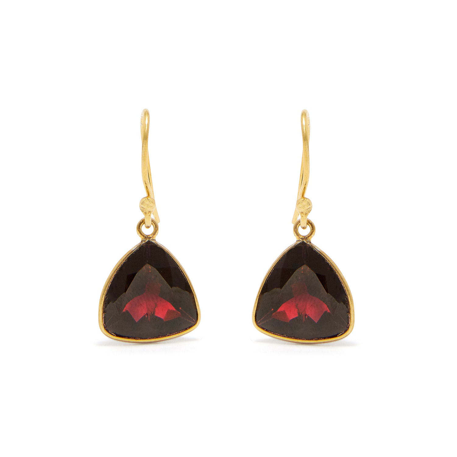 Petit Jai Garnet Trillion Earrings