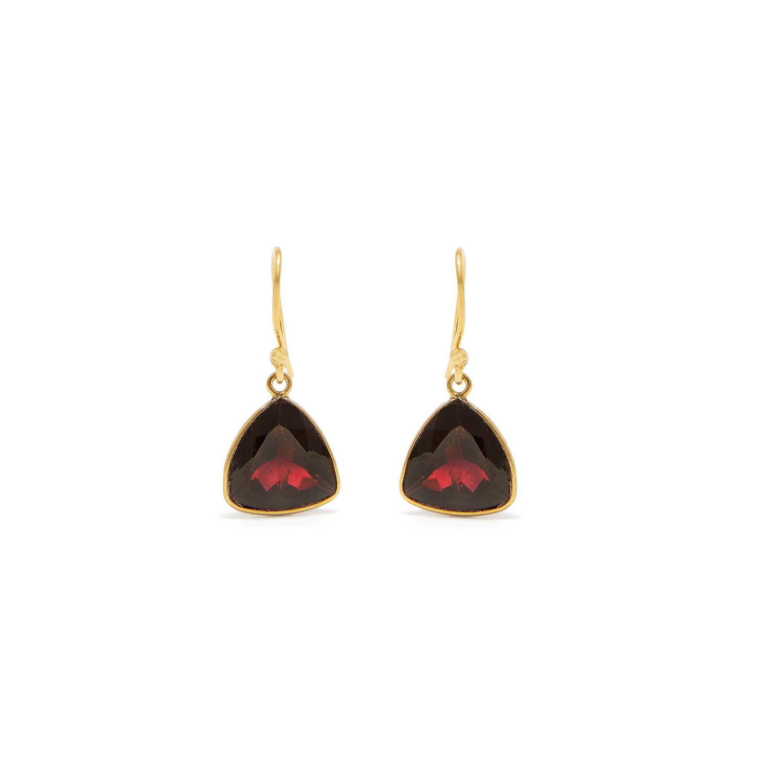 Petit Jai Garnet Trillion Earrings