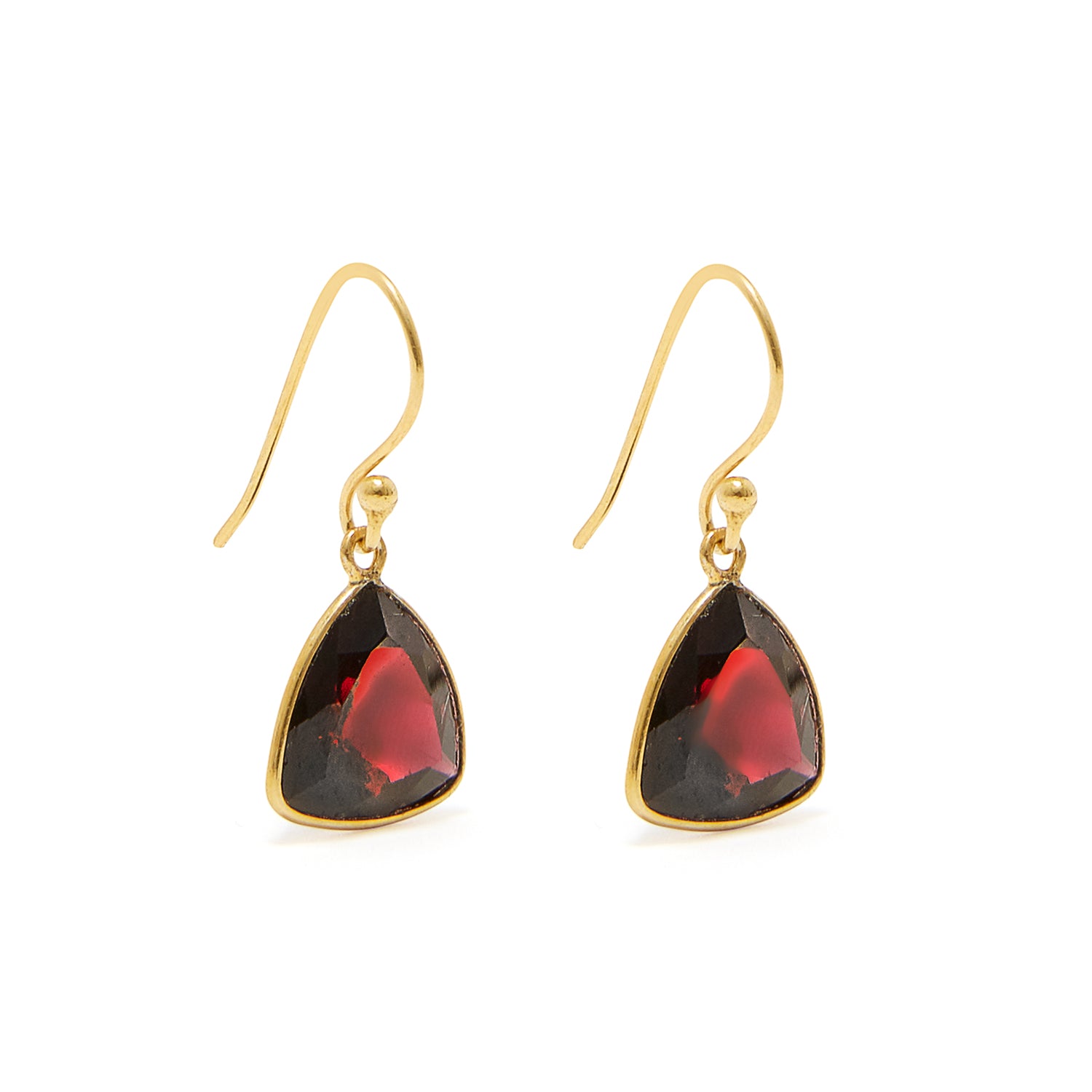 Petit Jai Garnet Trillion Earrings