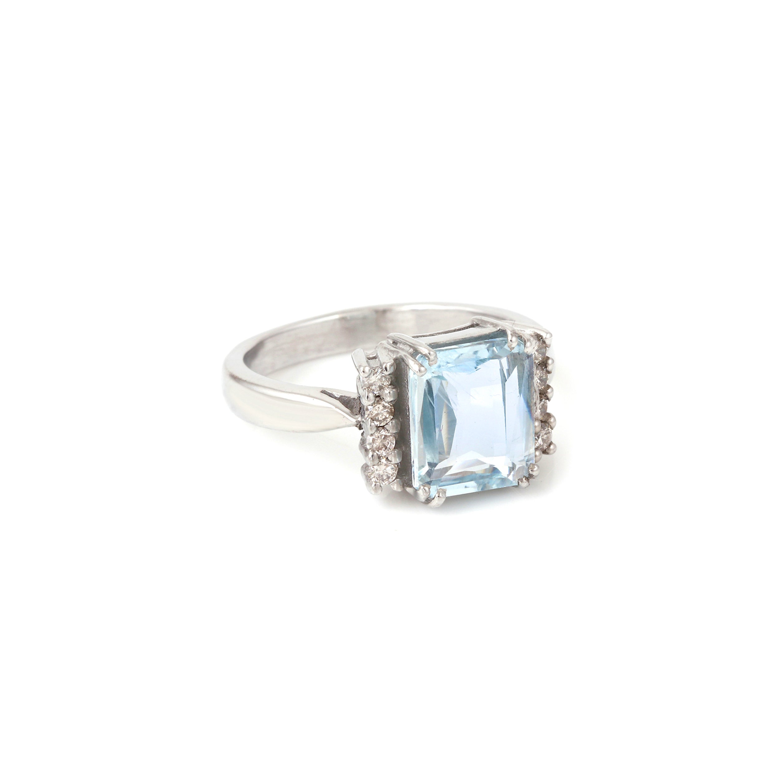 Aquamarine Diamond Dress Ring