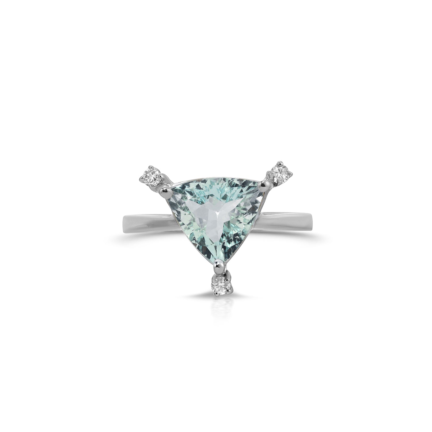Aquamarine Diamond Triage Dress Ring