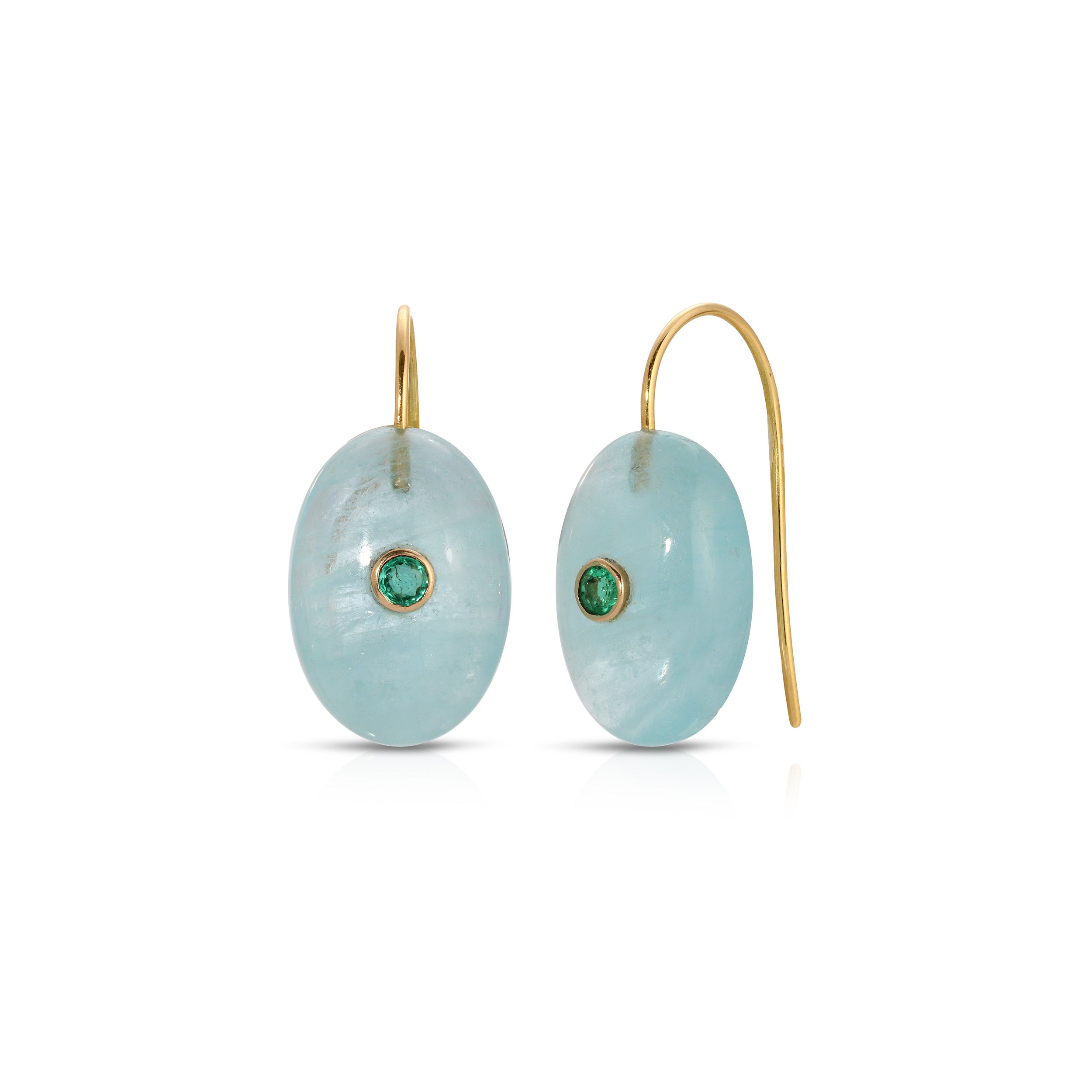 Aquamarine Emerald Drop Earrings