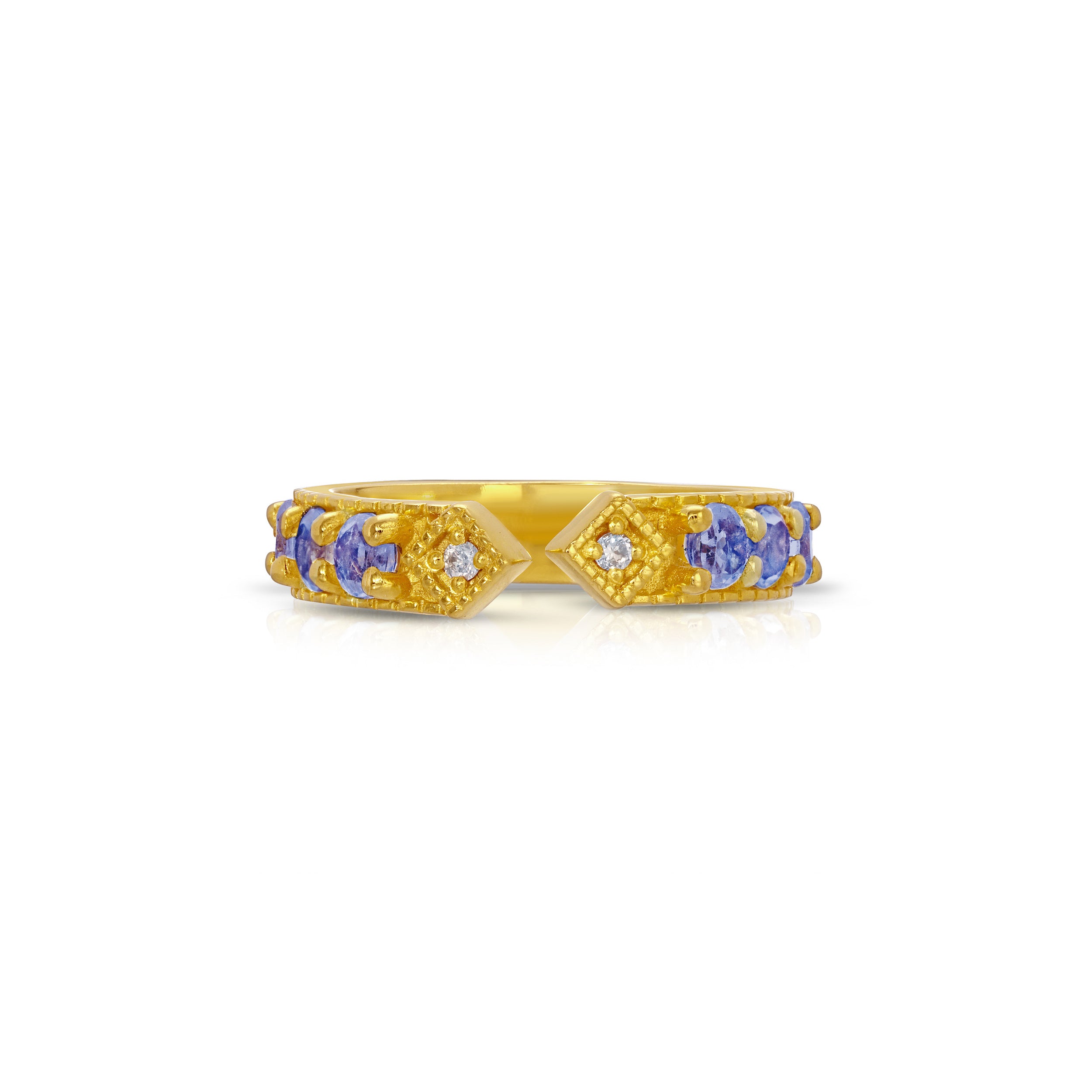 Blue Sapphire Diamond Stud Band