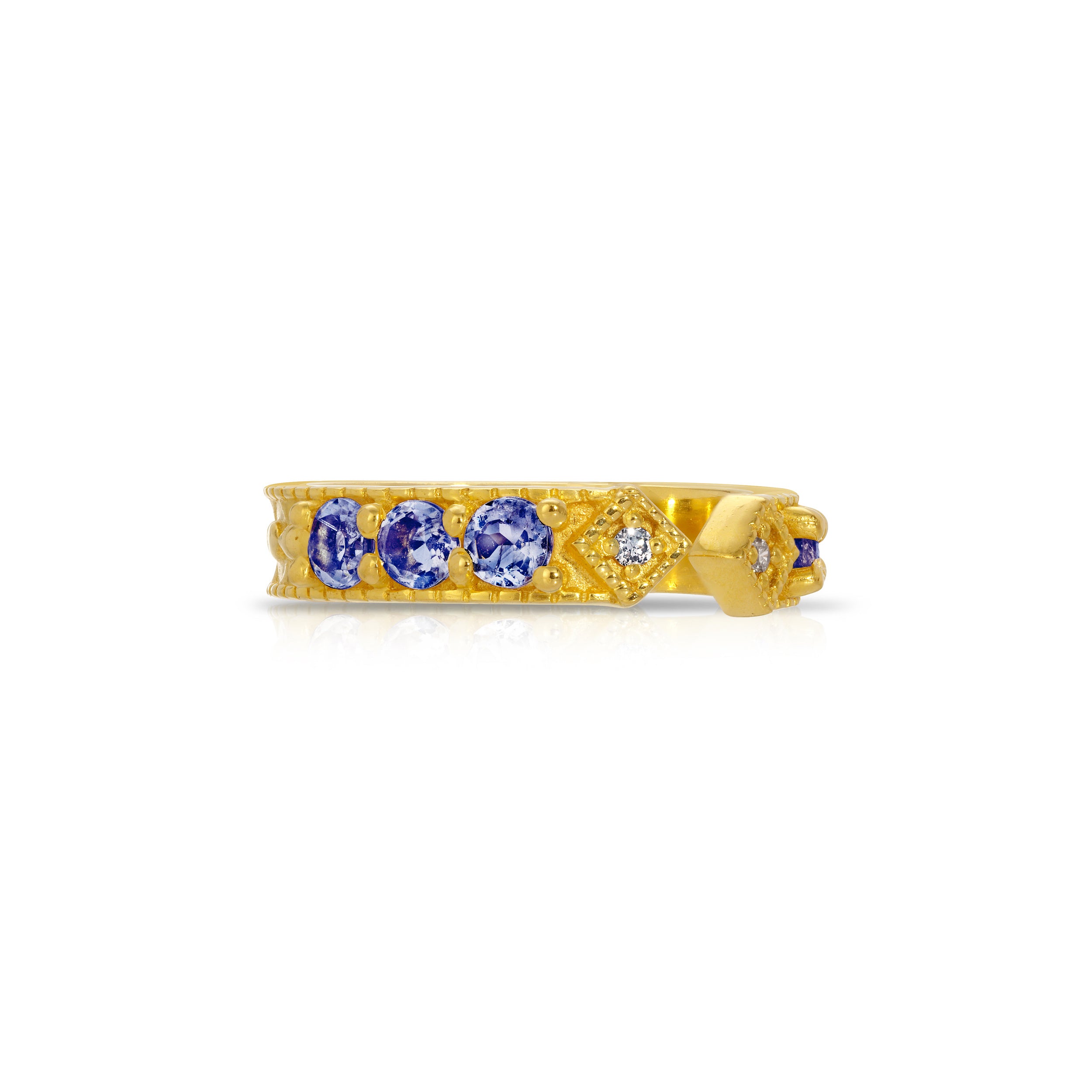 Blue Sapphire Diamond Stud Band