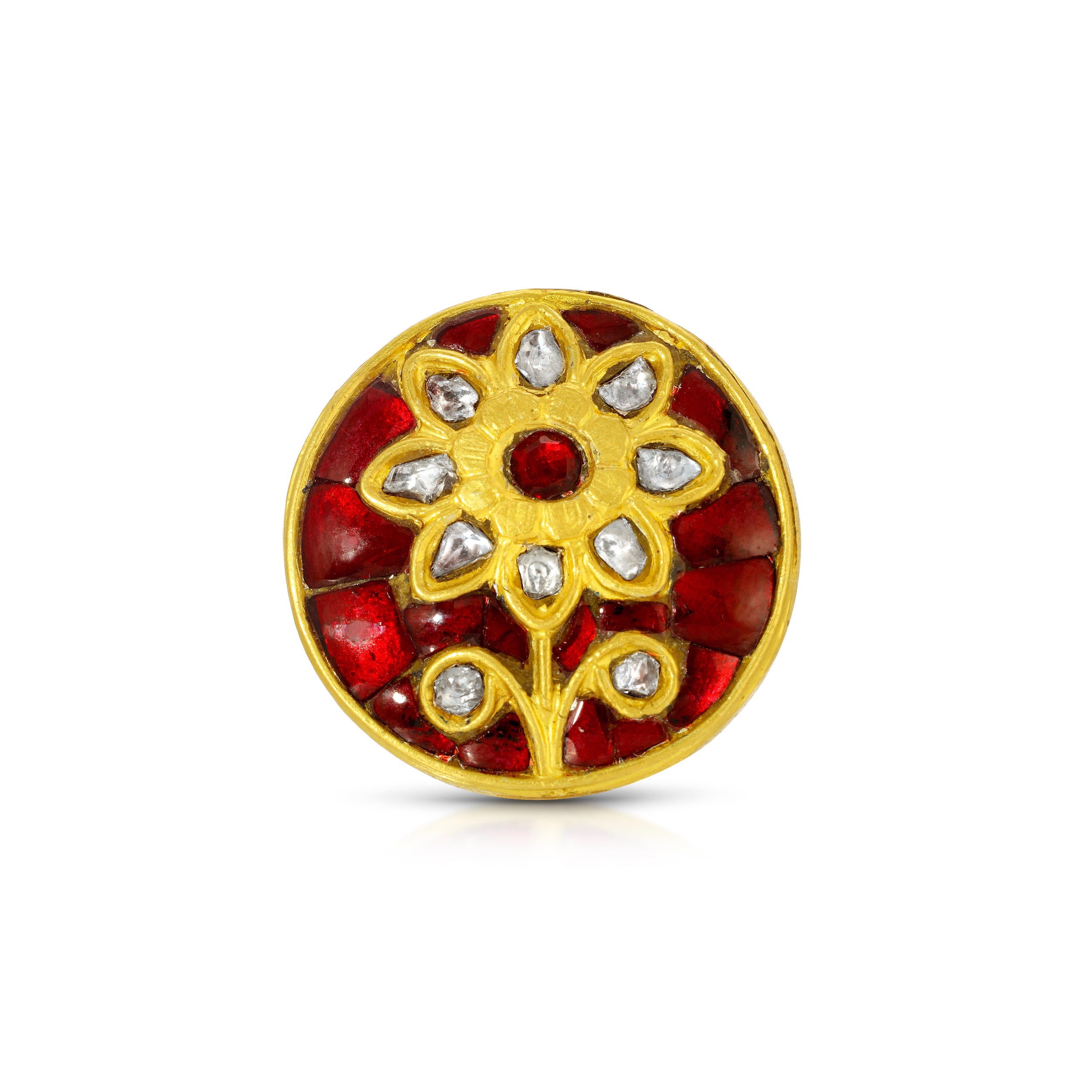 Ruby Diamond Daisy Coin Cocktail Ring