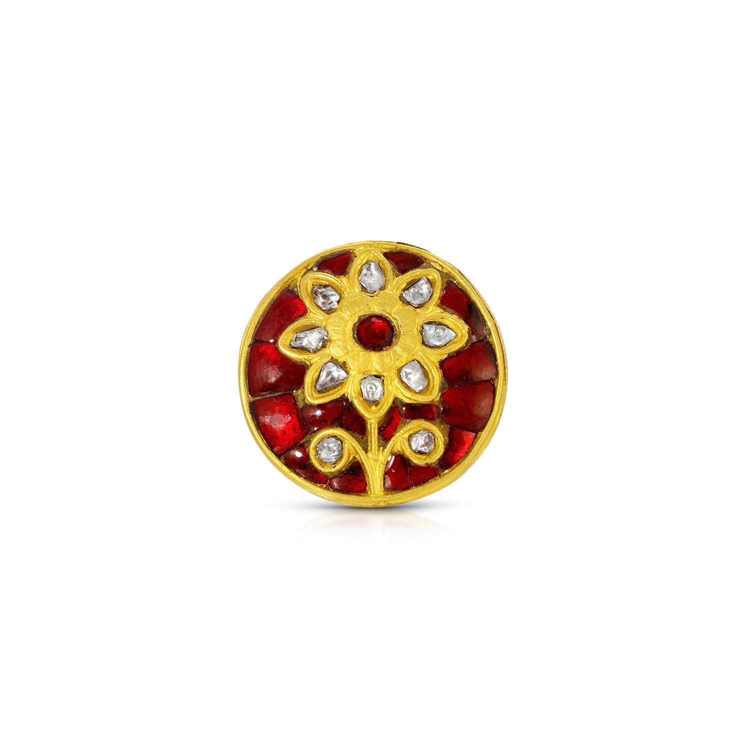 Ruby Diamond Daisy Coin Cocktail Ring