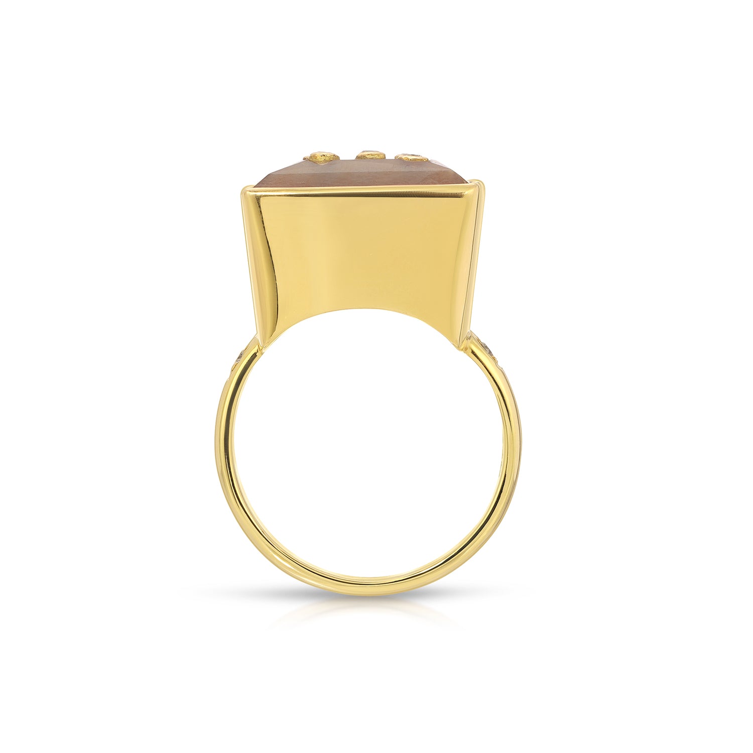 Golden Moonstone DBD Diamond Ring