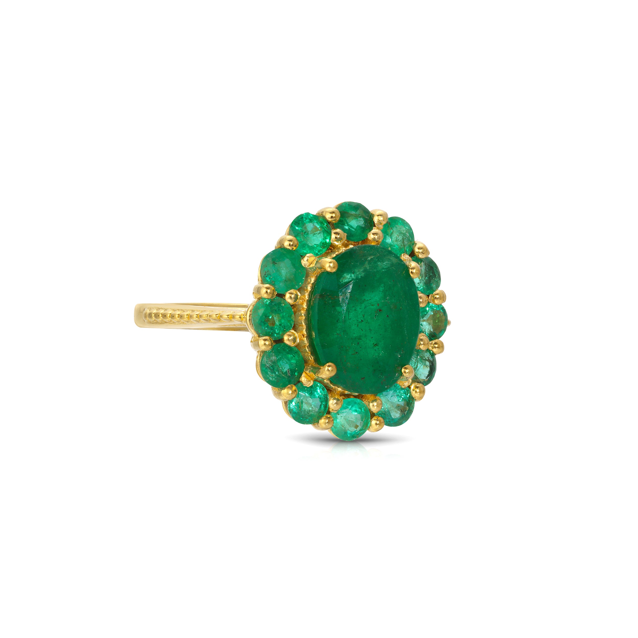 Emerald Cluster Ring