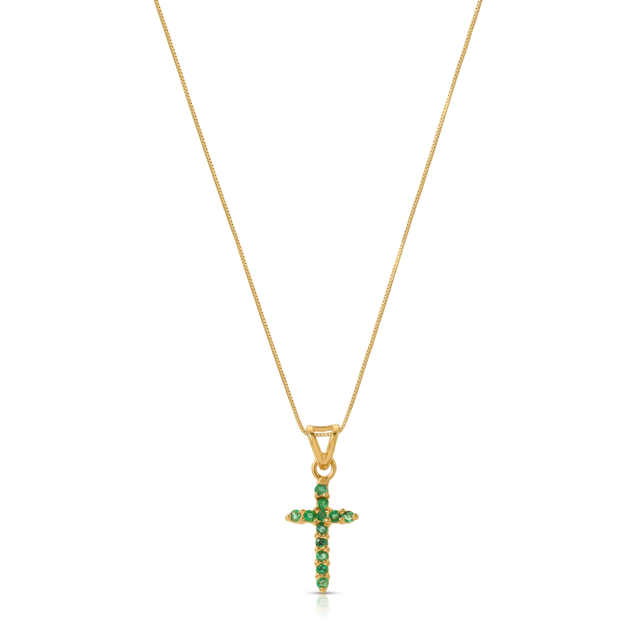 Petit Emerald Cross Pendant