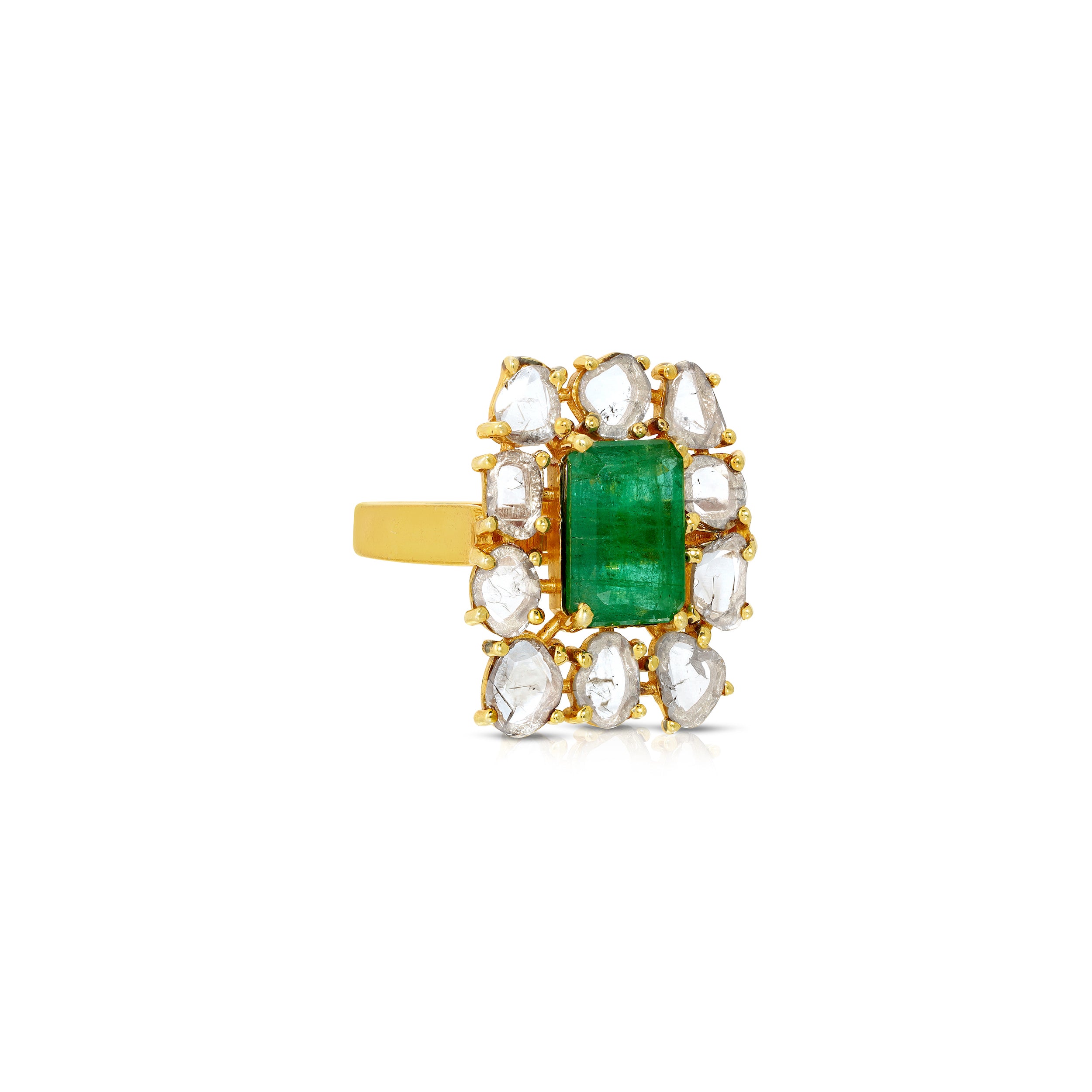 Ethereal Emerald Diamond Dress Ring