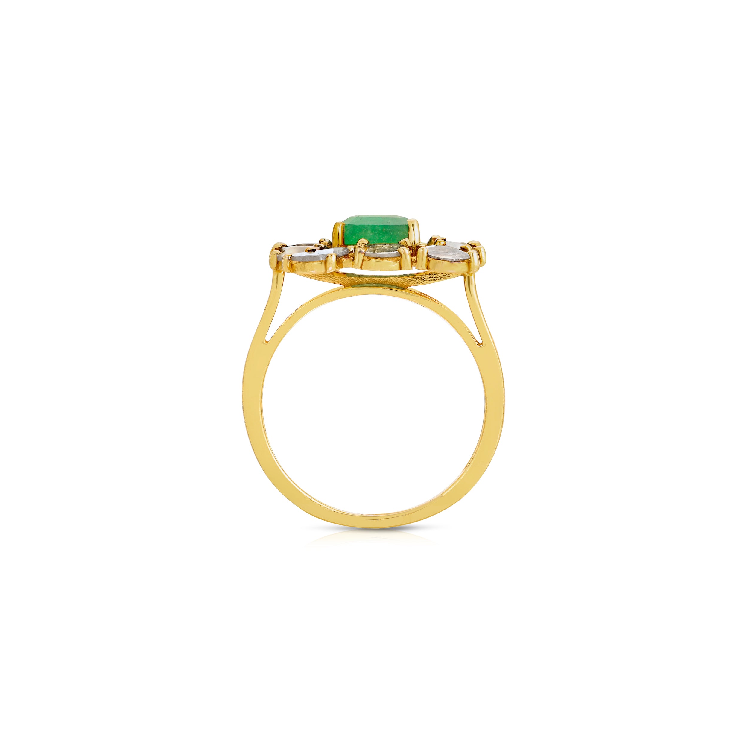 Ethereal Emerald Diamond Dress Ring