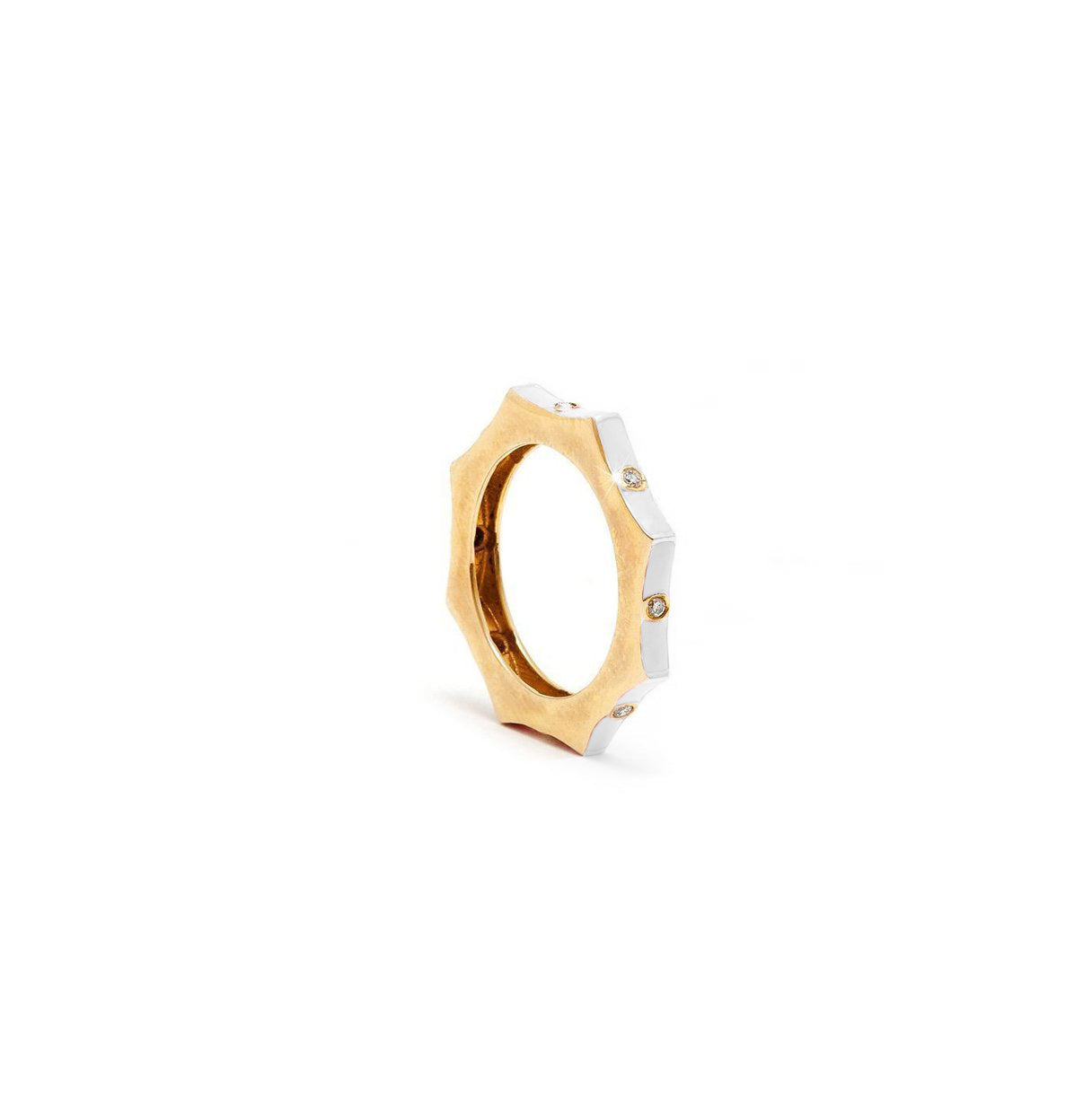 Nikki Star White Enamel Ring-Ring-Jaipur Atelier