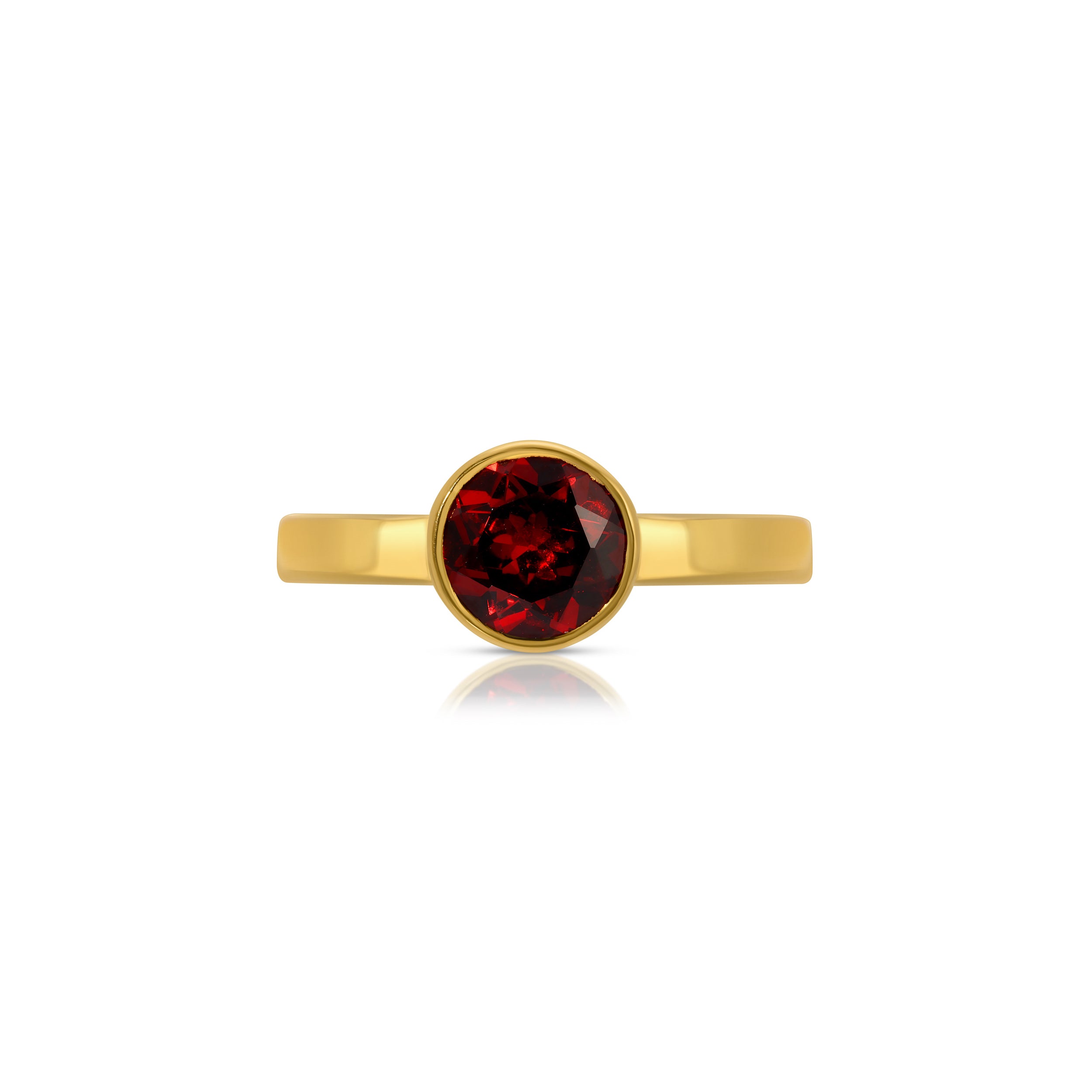 Hessonite Orange Garnet Navratan Ring