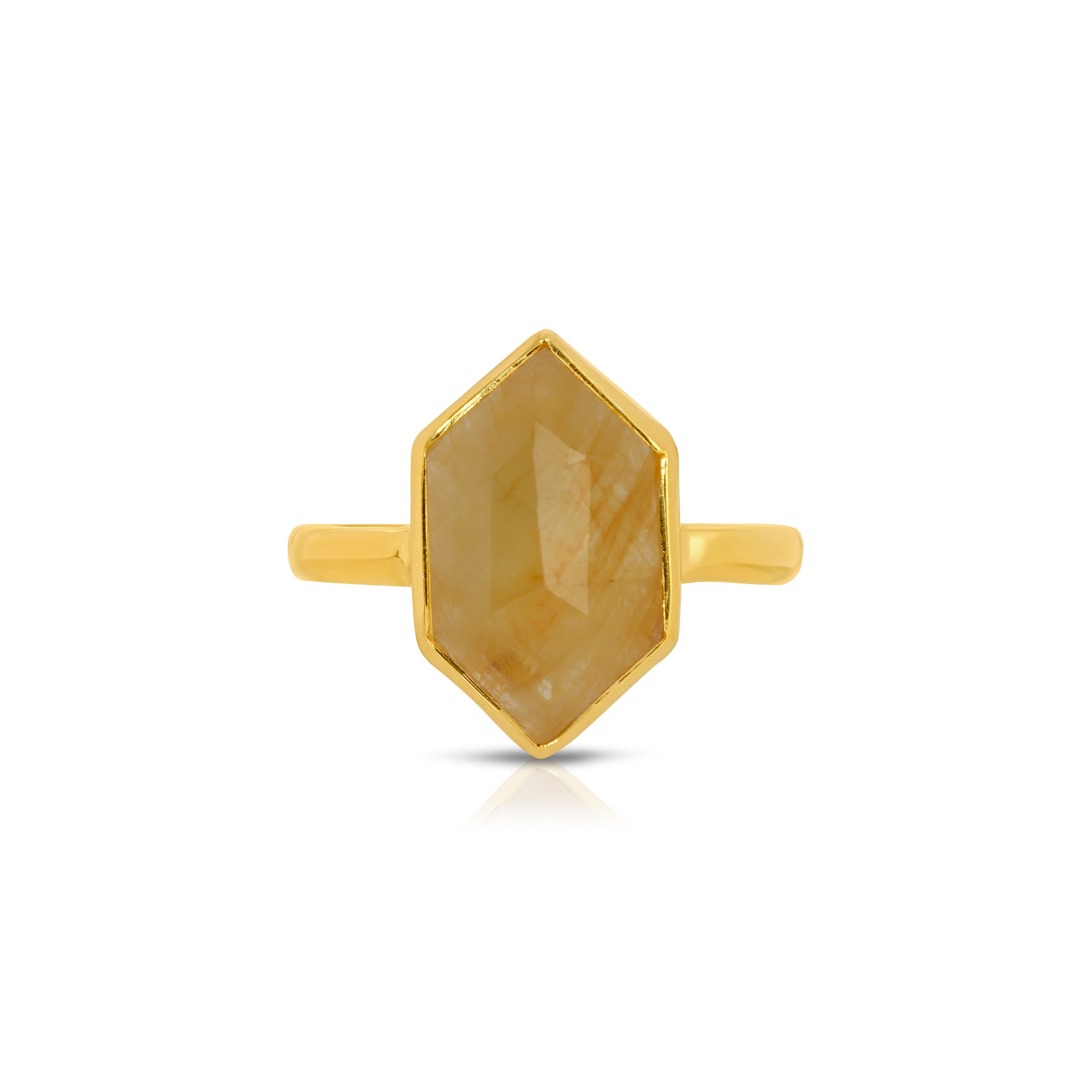 Honeycomb Yellow Sapphire Ring