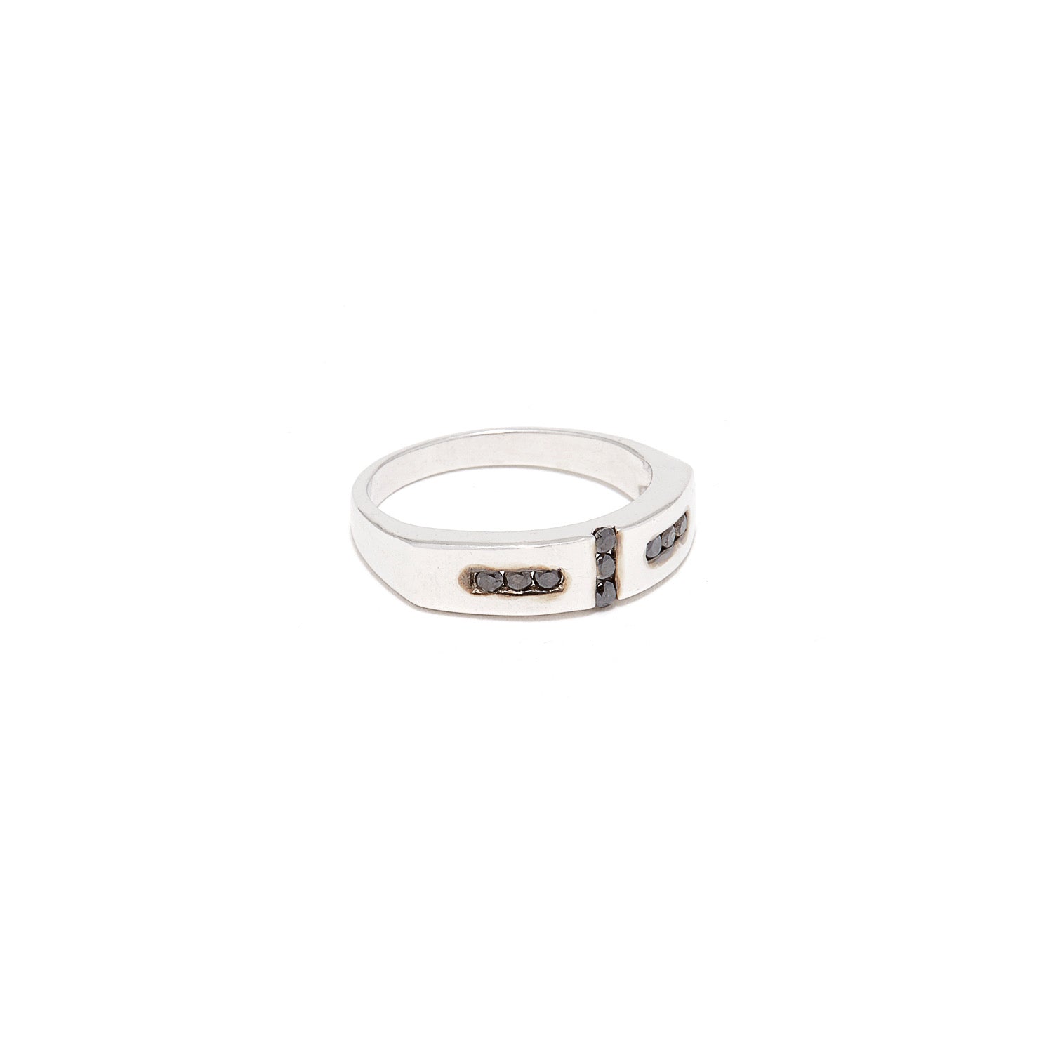 Black Diamond Trois Baguette Band-Ring-Jaipur Atelier