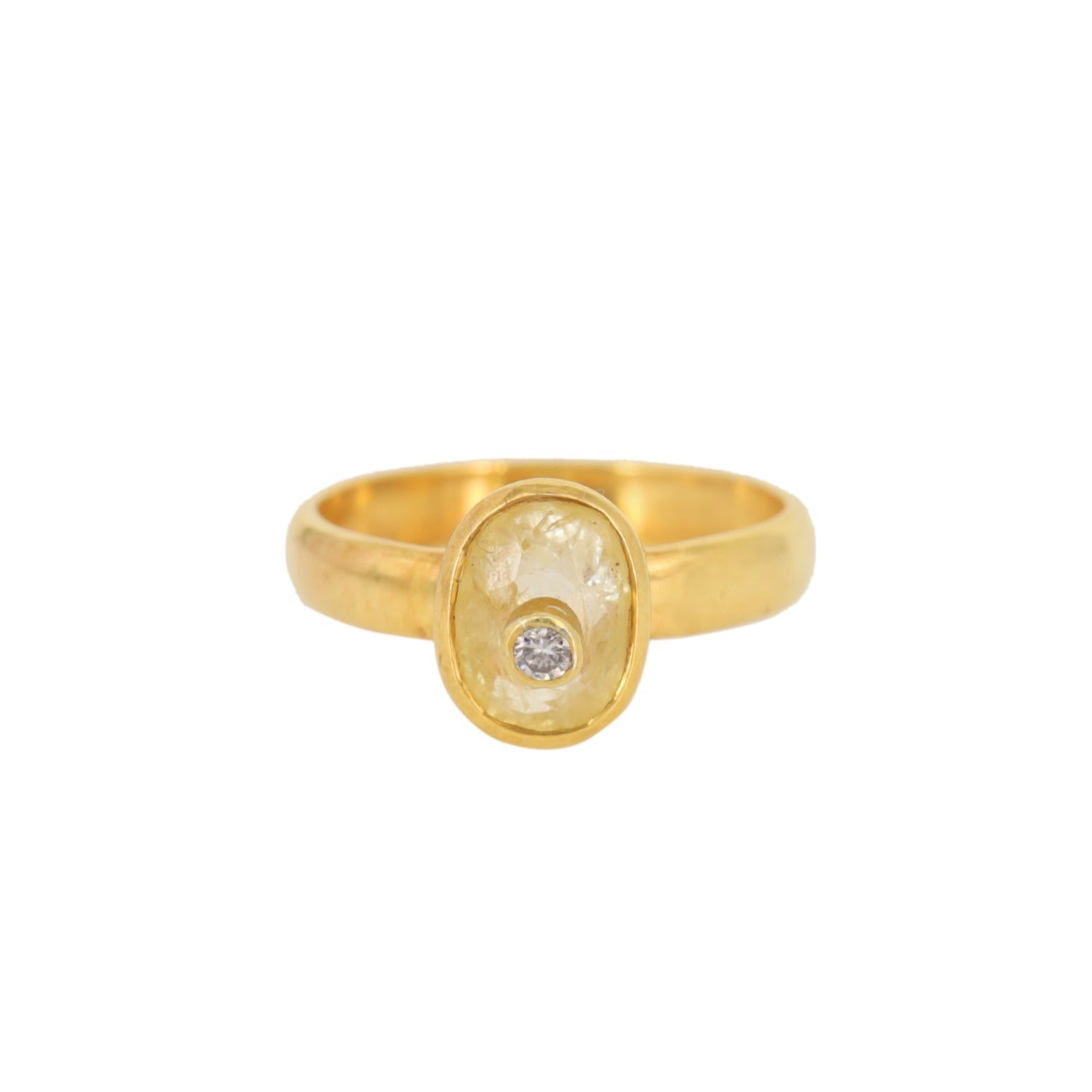 Yellow Sapphire DBD Diamond Ring