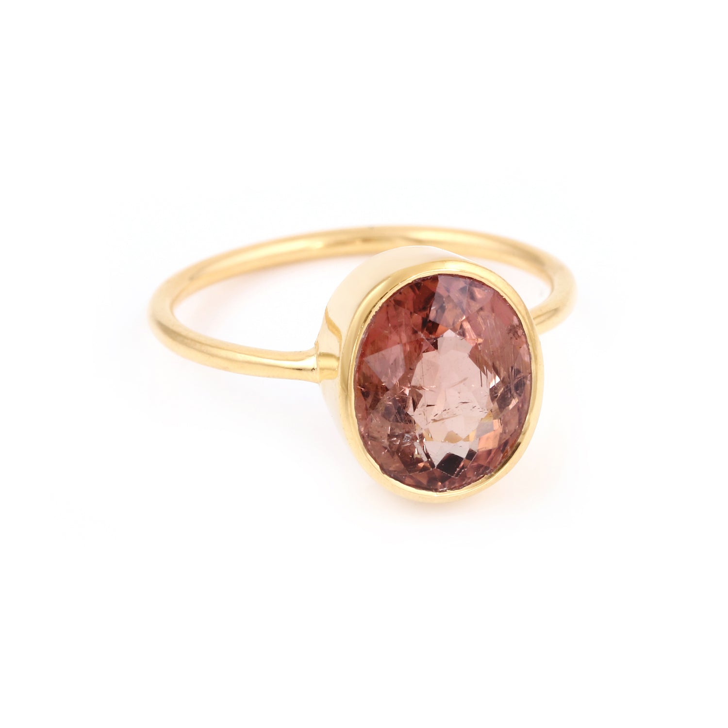 Red Currant Oval Tourmaline Signet Ring