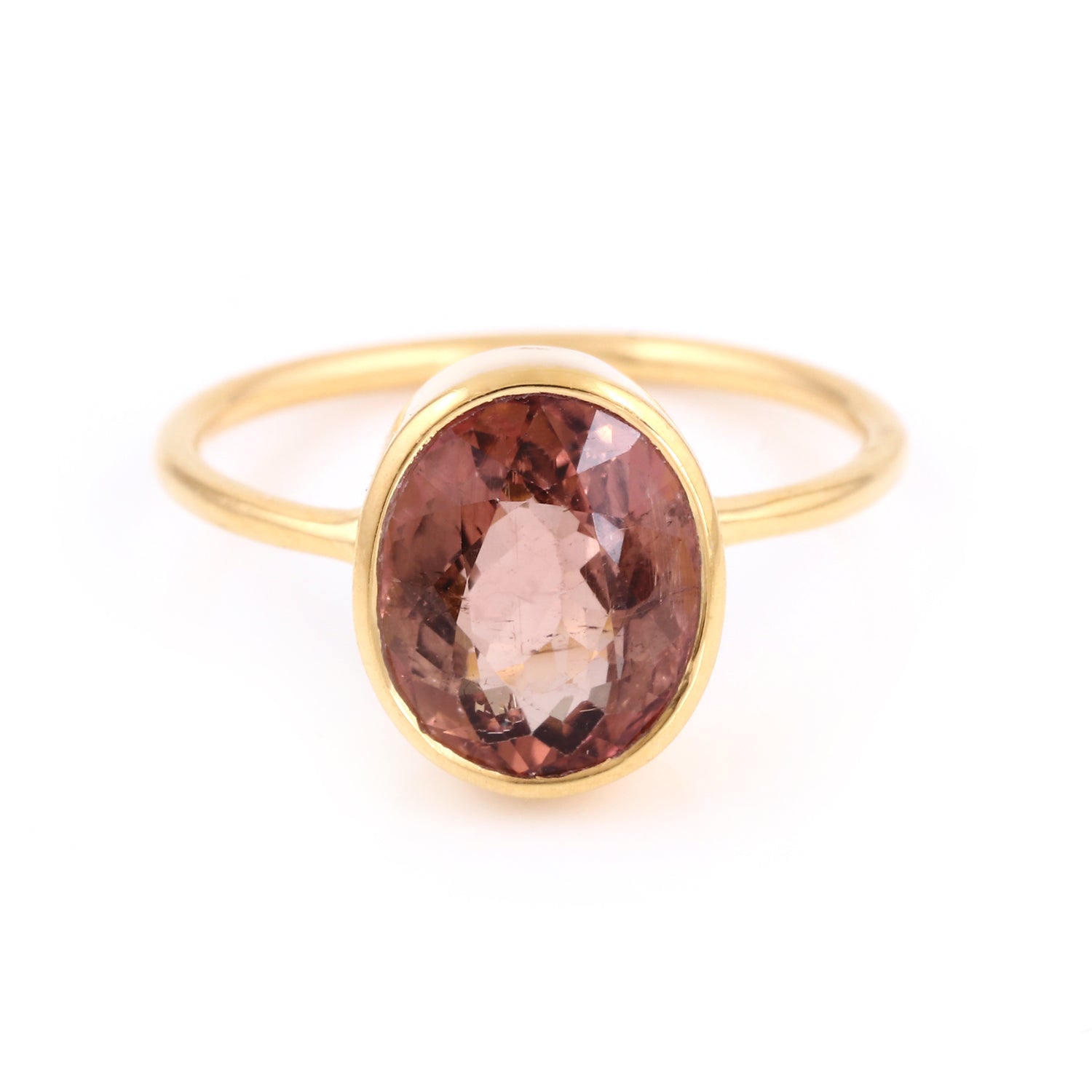 Red Currant Oval Tourmaline Signet Ring