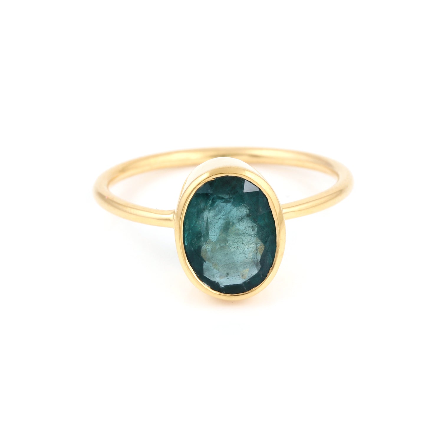 Azure Emerald Oval Signet Ring