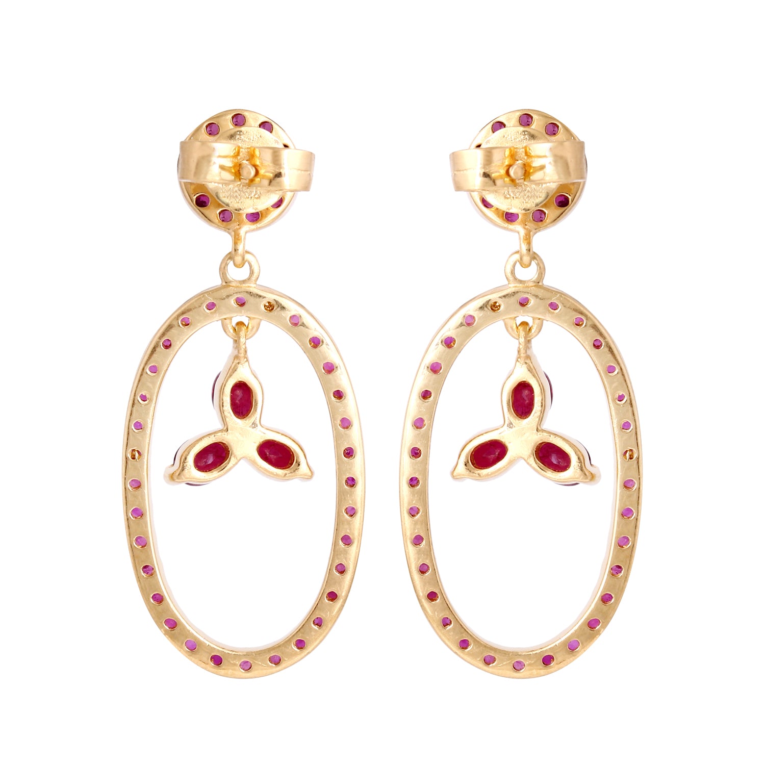 Ruby Oval Marquee Hoop Earrings