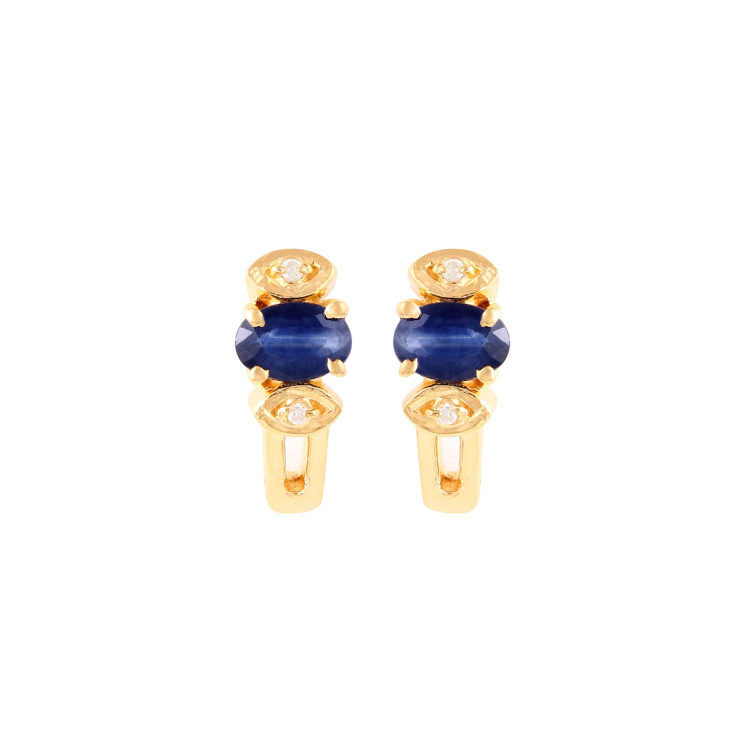 Sapphire Diamond Curvee Stud Earrings