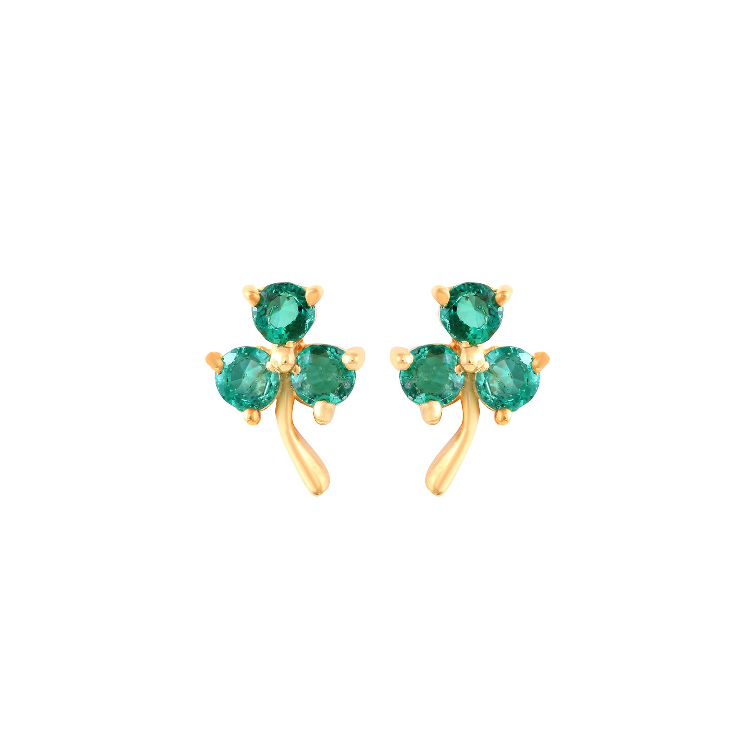 Emerald Clover Studs