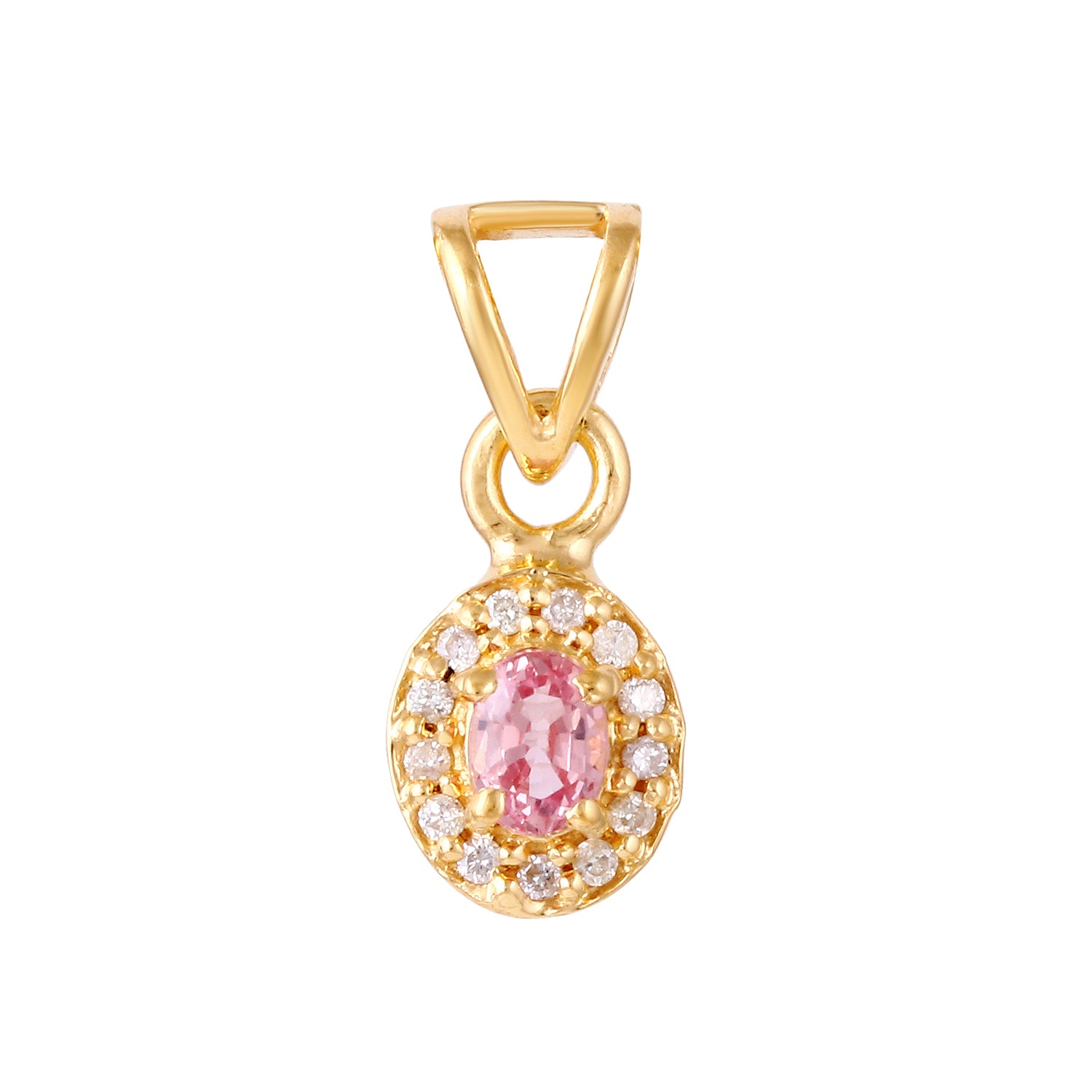 Pink Sapphire Diamond Cluster Pendant