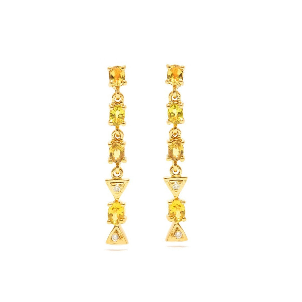 Yellow Sapphire Diamond Chandelier Earrings