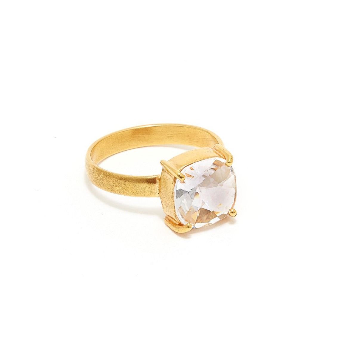 Petit Jai Checker Cut Crystal Dress Ring