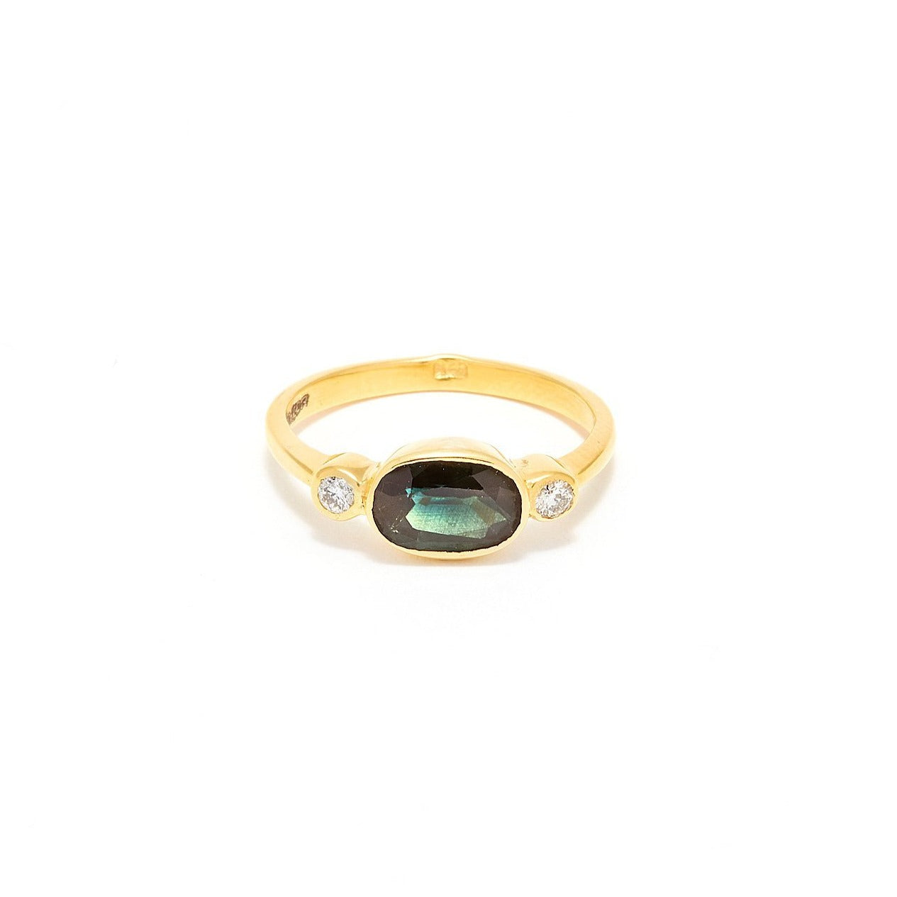 Green Sapphire Diamond Dress Ring