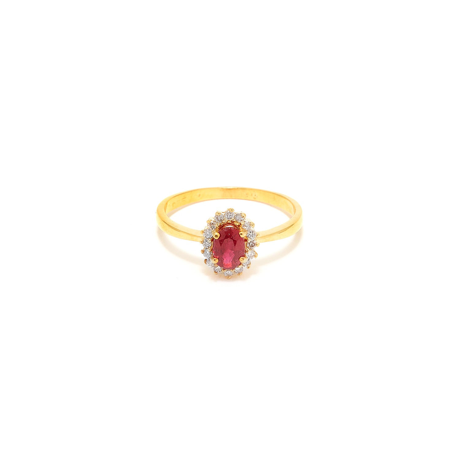 Ruby Diamond Cluster Dress Ring-Ring-Jaipur Atelier