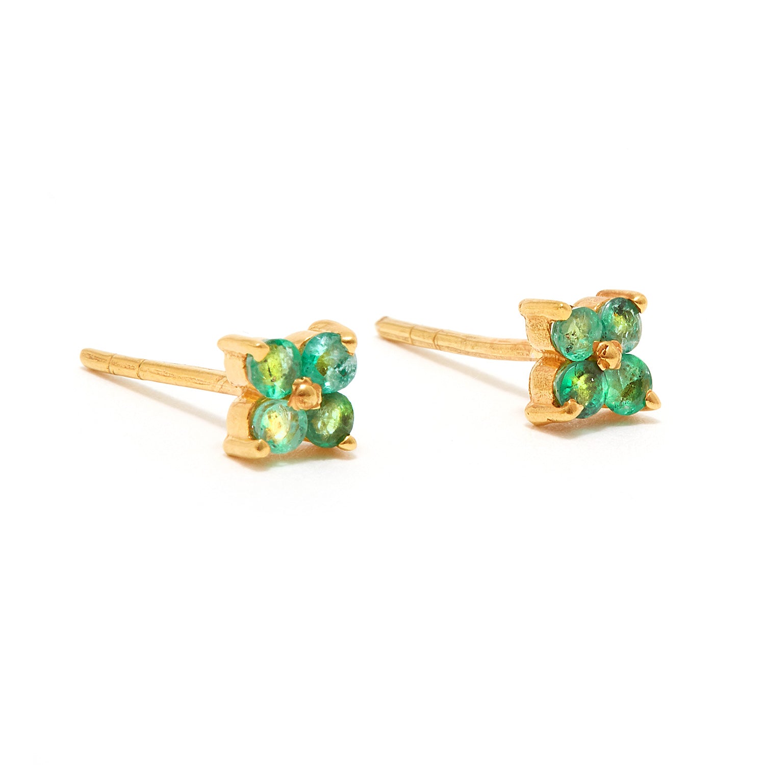 Petit Jai Emerald Flower Four Earrings