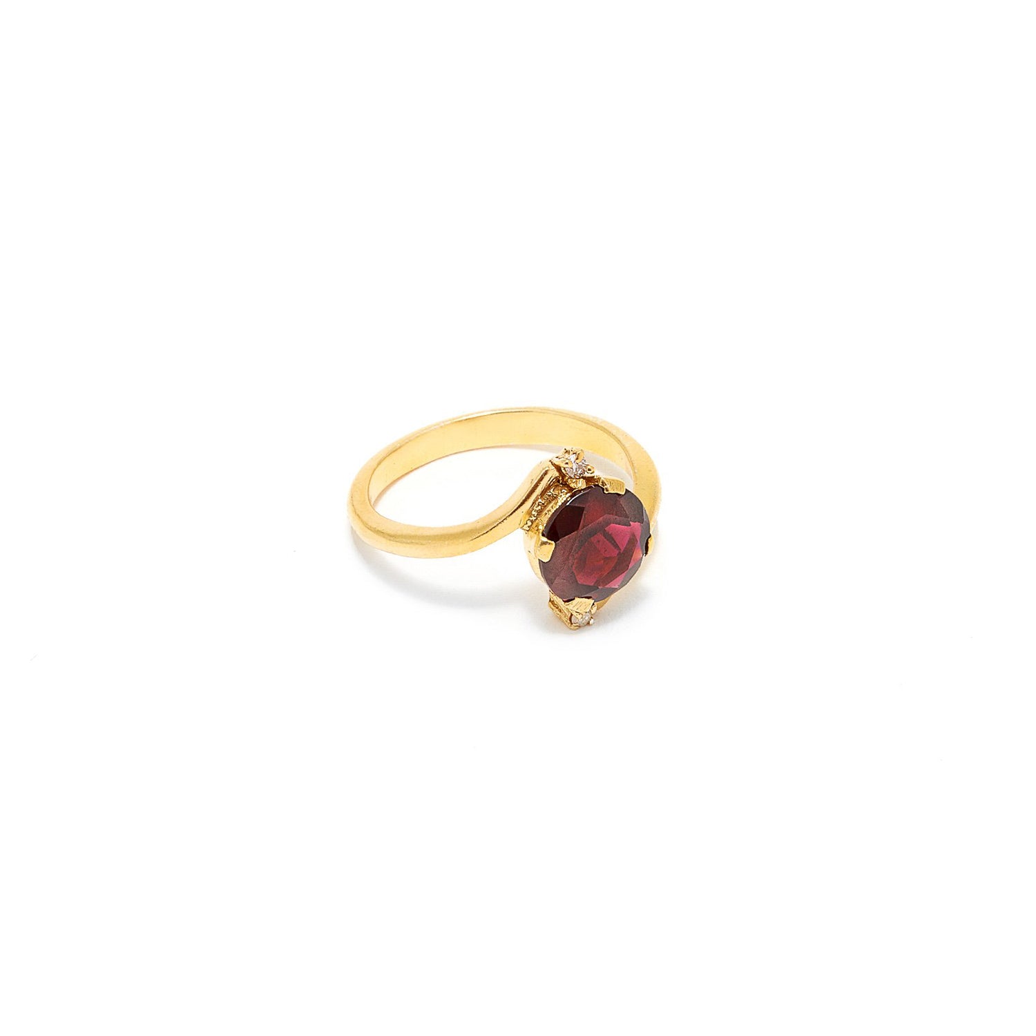 Nouveau Garnet Diamond Ring