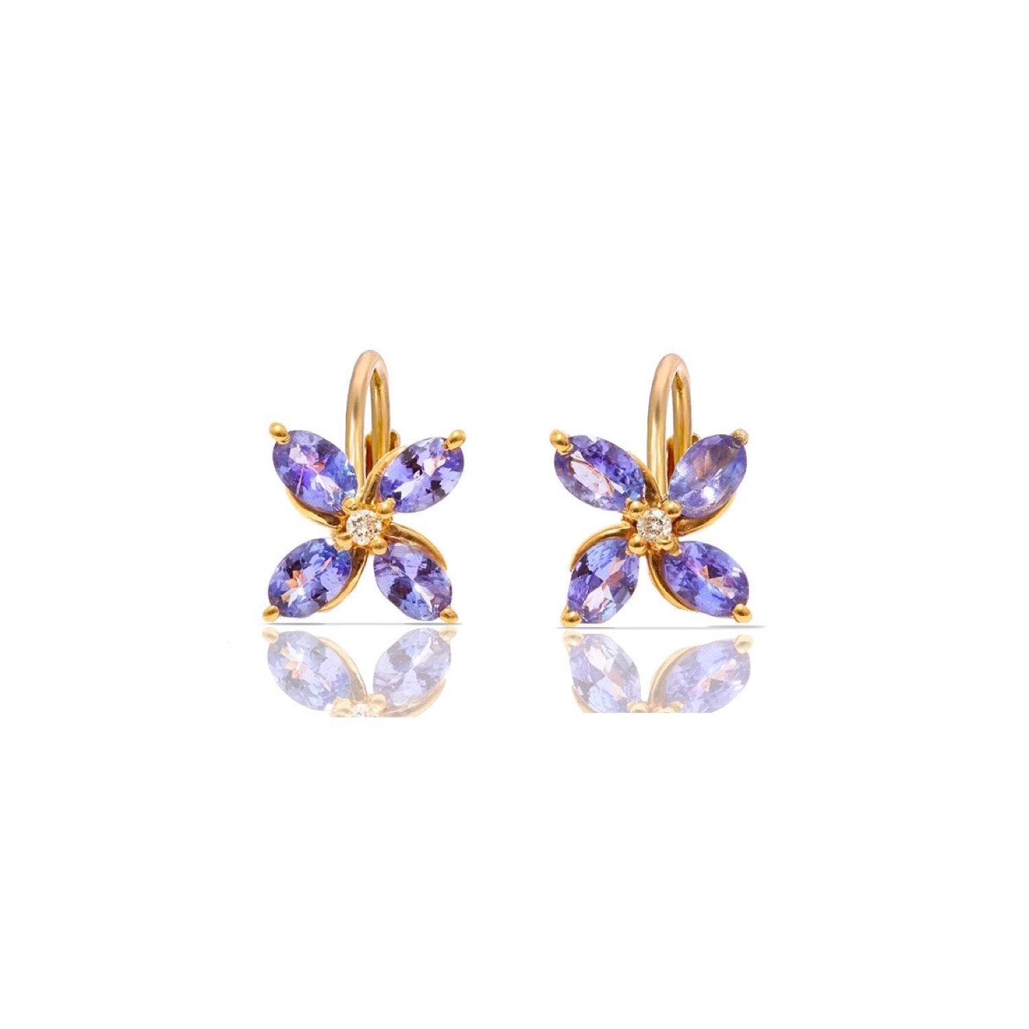 Tanzanite on sale flower earrings