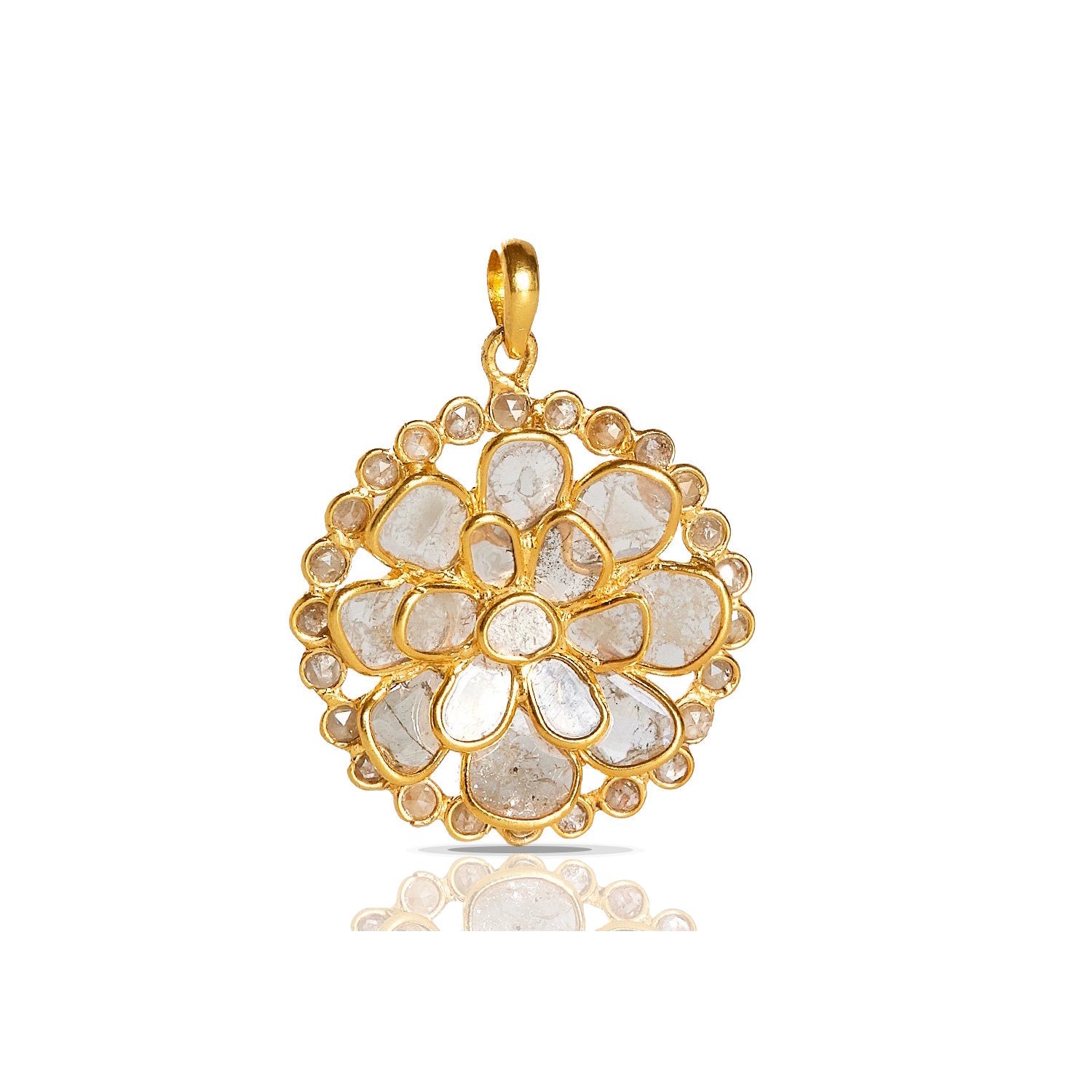 Diaphanous Diamonds Rose Cut Pendant