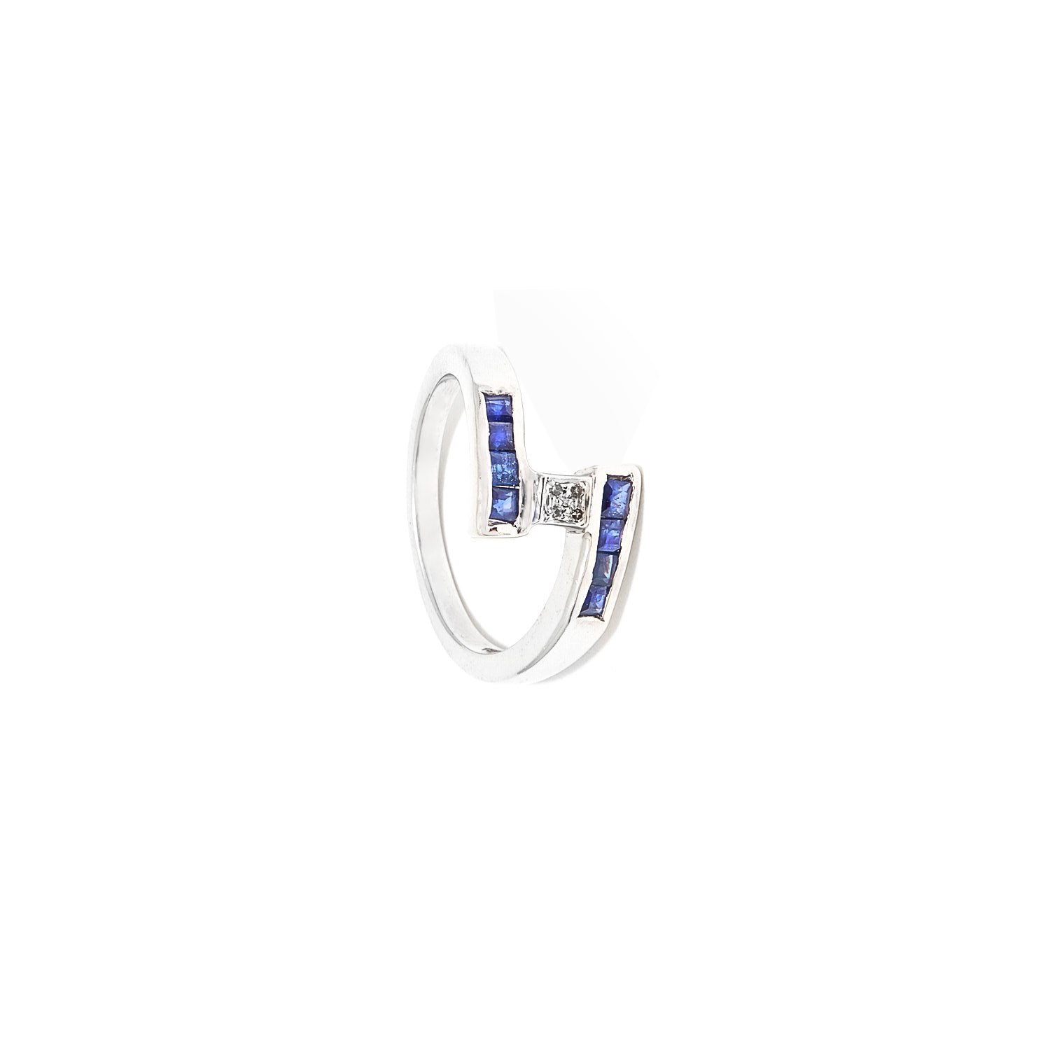 Sapphire Diamond Lightning Ring