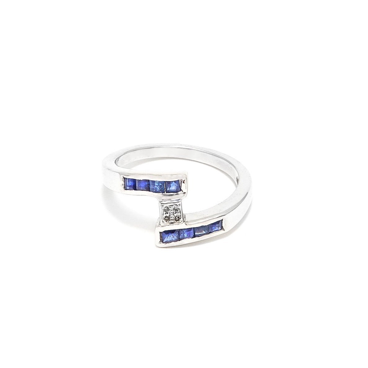Sapphire Diamond Lightning Ring