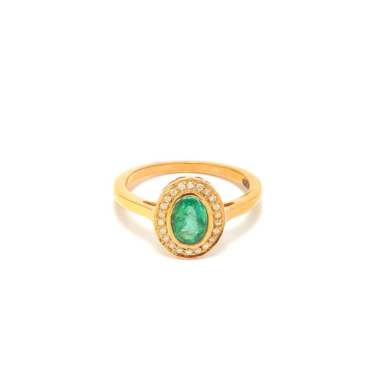 Emerald Diamond Oval Ring