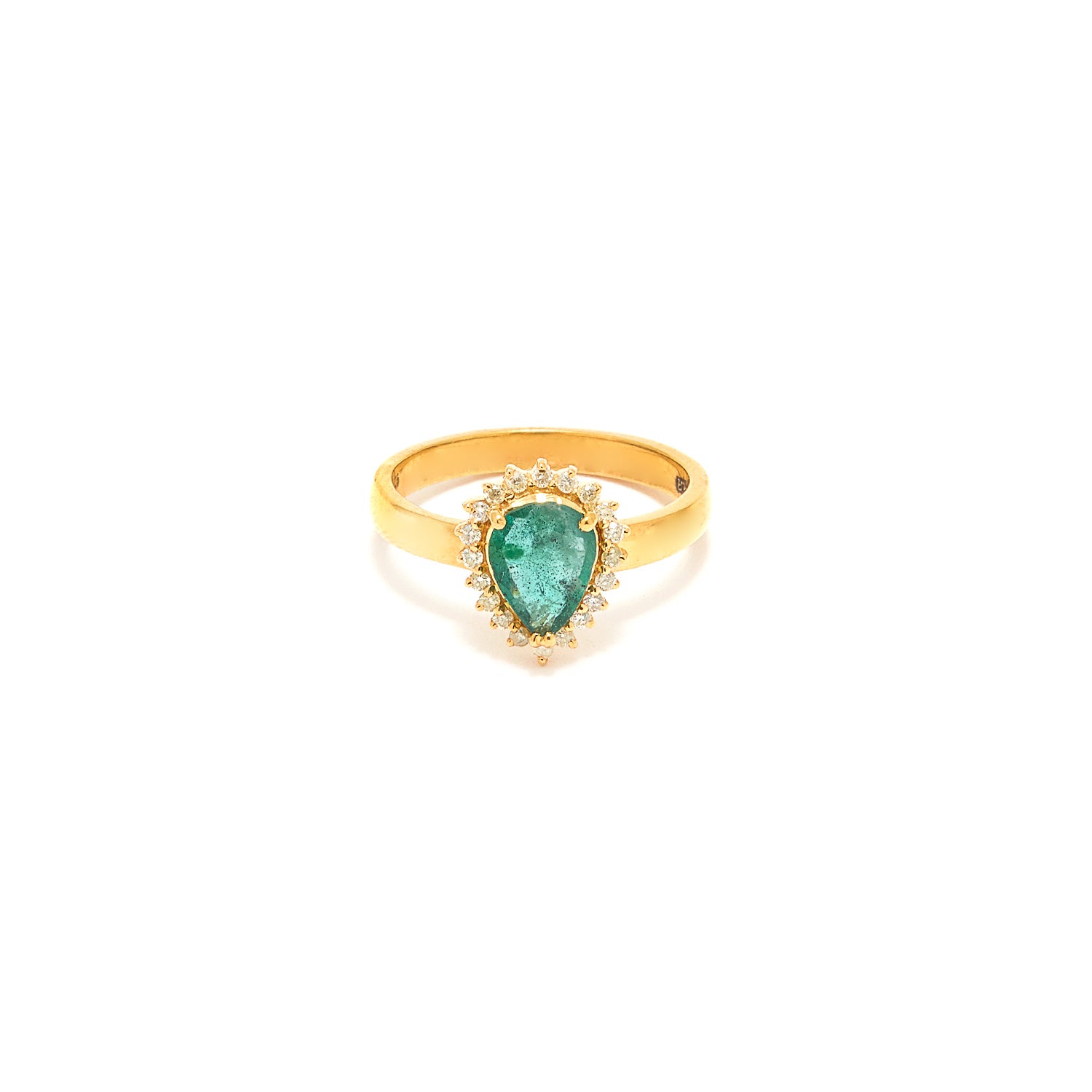 Emerald Diamond Pear Pinky Ring-Ring-Jaipur Atelier