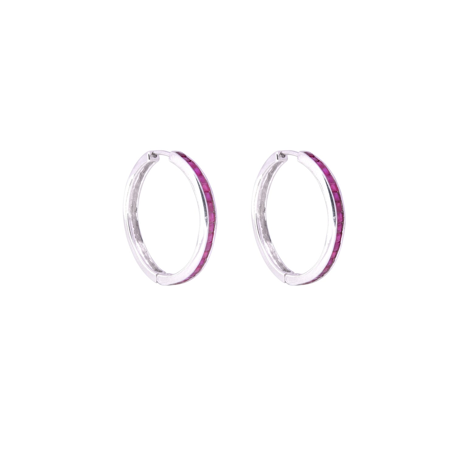 Ruby Elle Baguette Hoops-Earrings-Jaipur Atelier