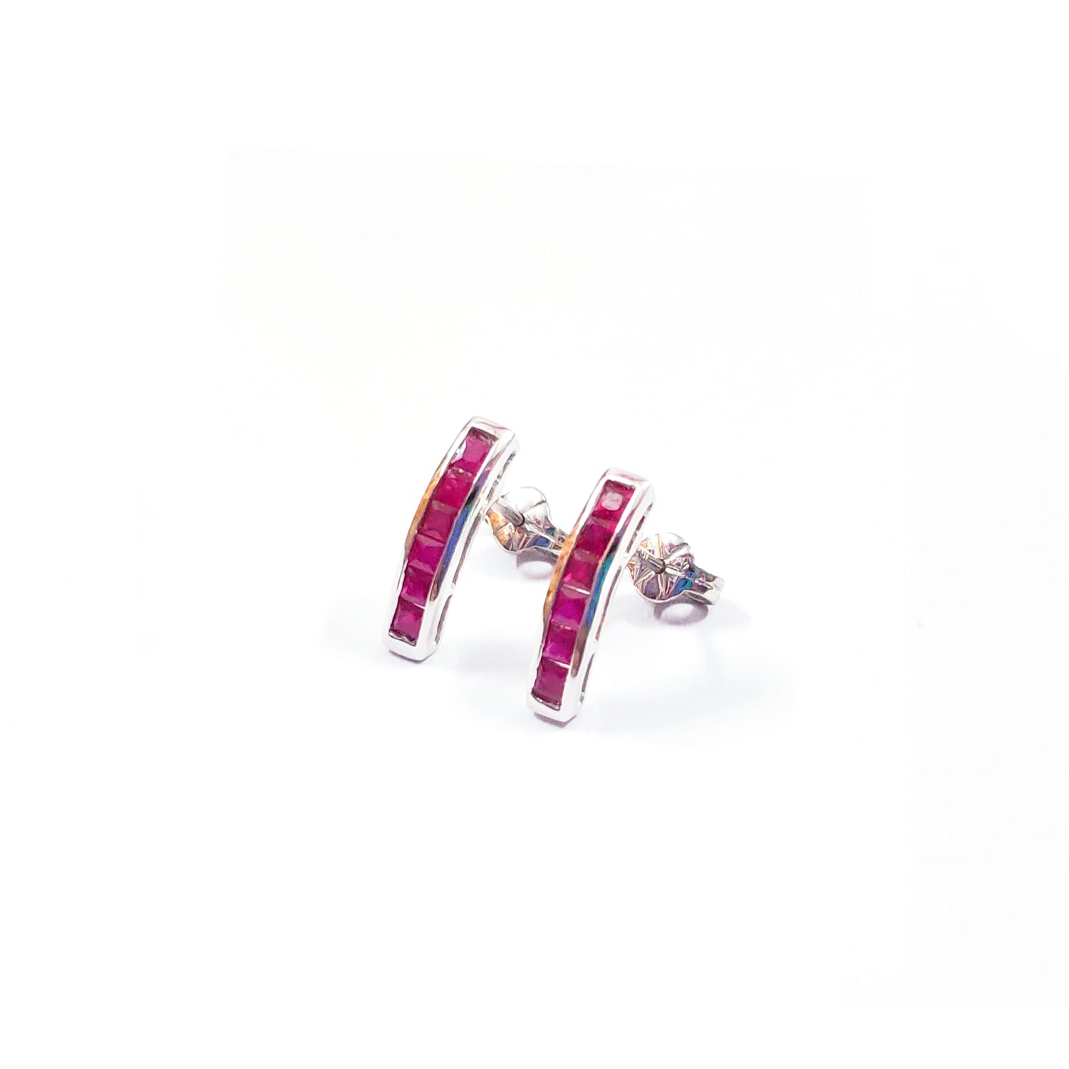 Ruby Baguette Sticks-Earrings-Jaipur Atelier