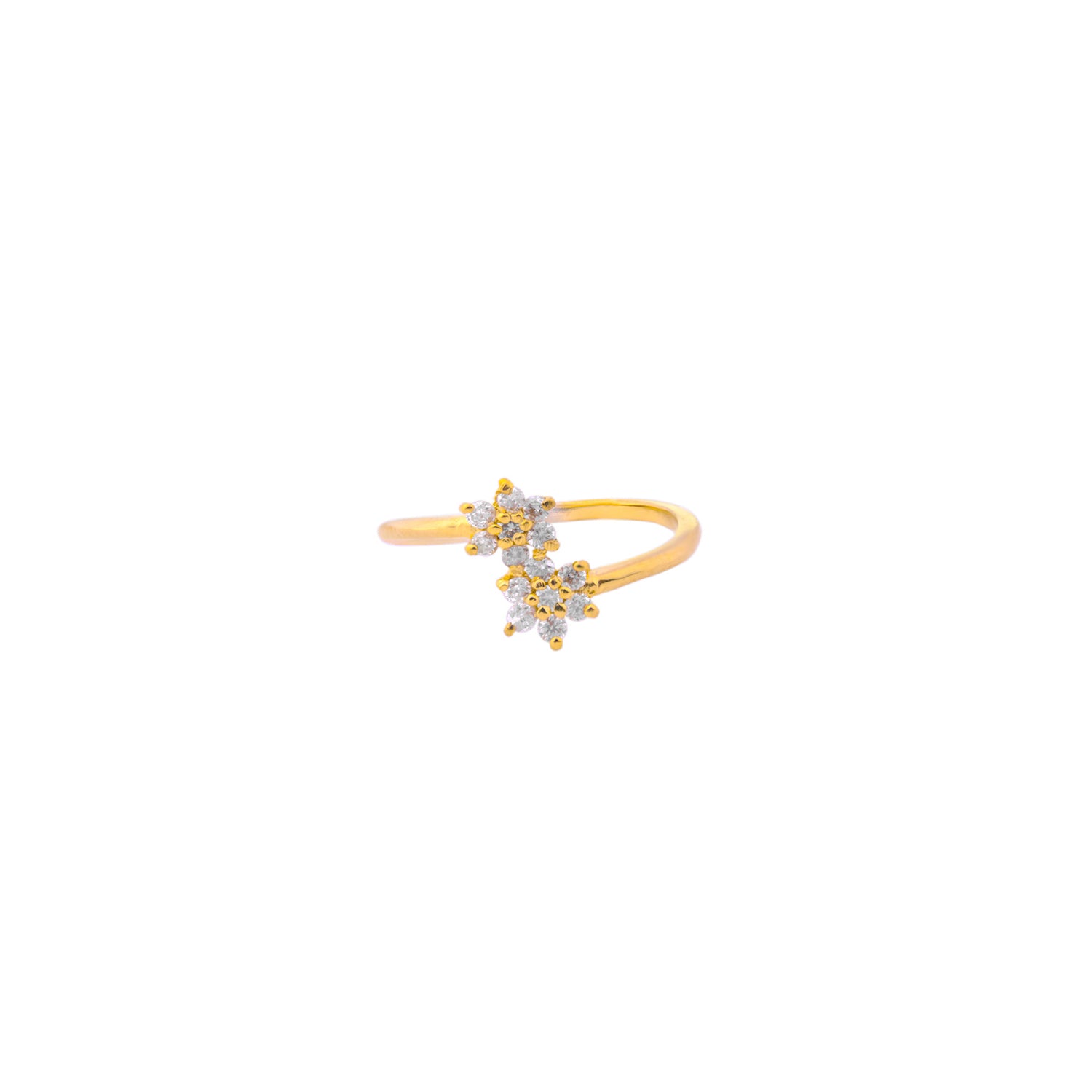 White Diamond Star Ring - CPC is this supposed to be gold?-Ring-Jaipur Atelier