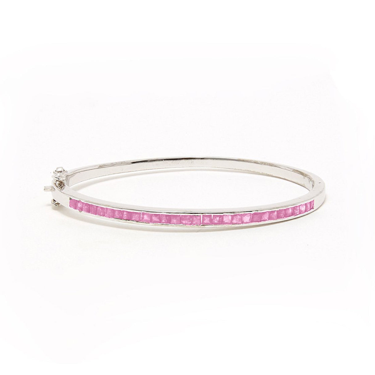 Pink Sapphire Baguette Bangle