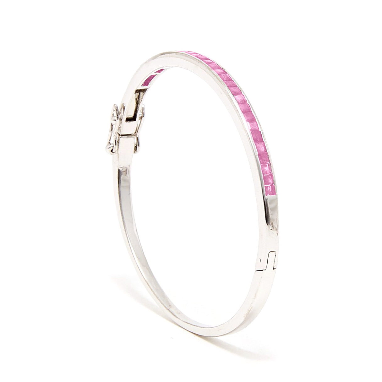 Pink Sapphire Baguette Bangle