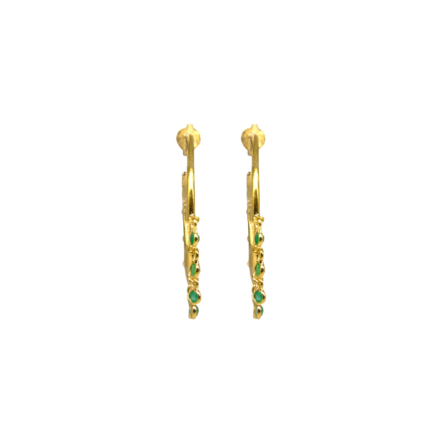 Jerry Emerald Hoop Earrings