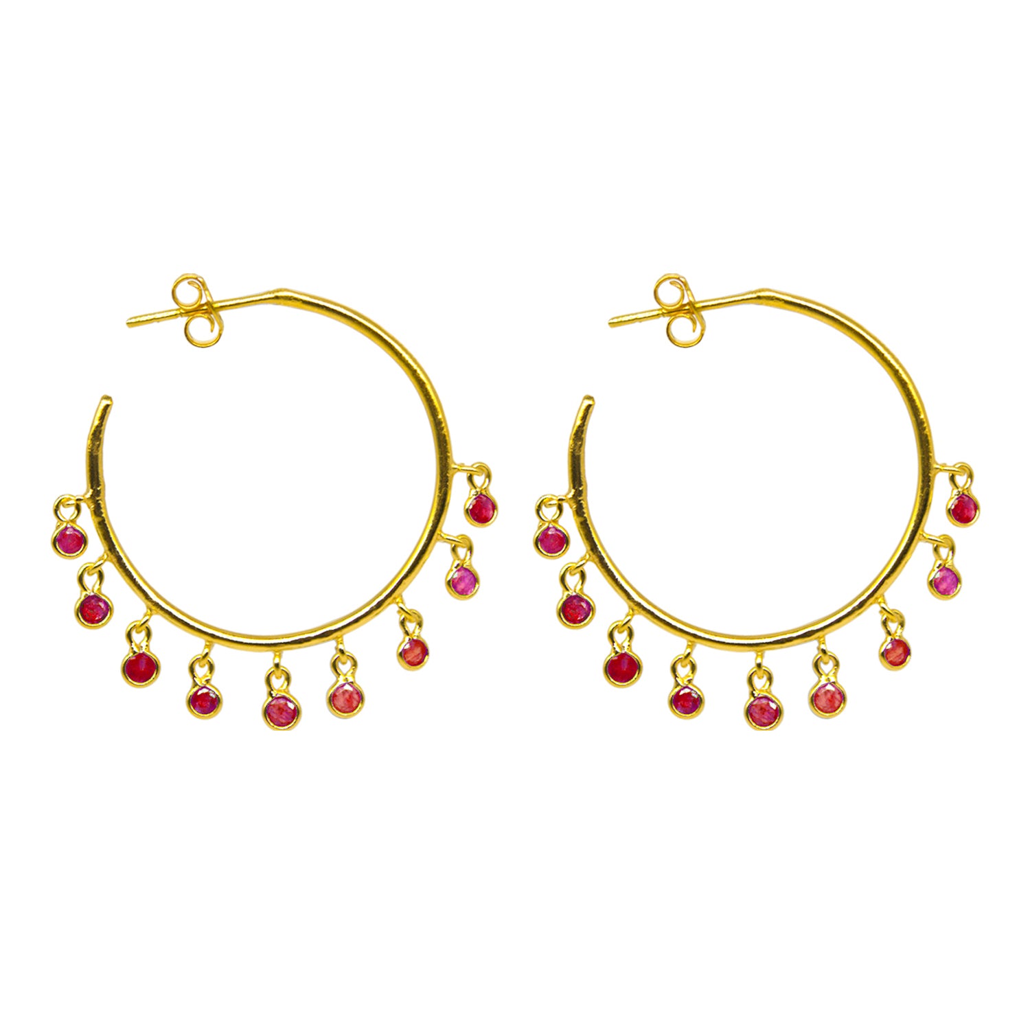 Jerry Ruby Hoop Earrings