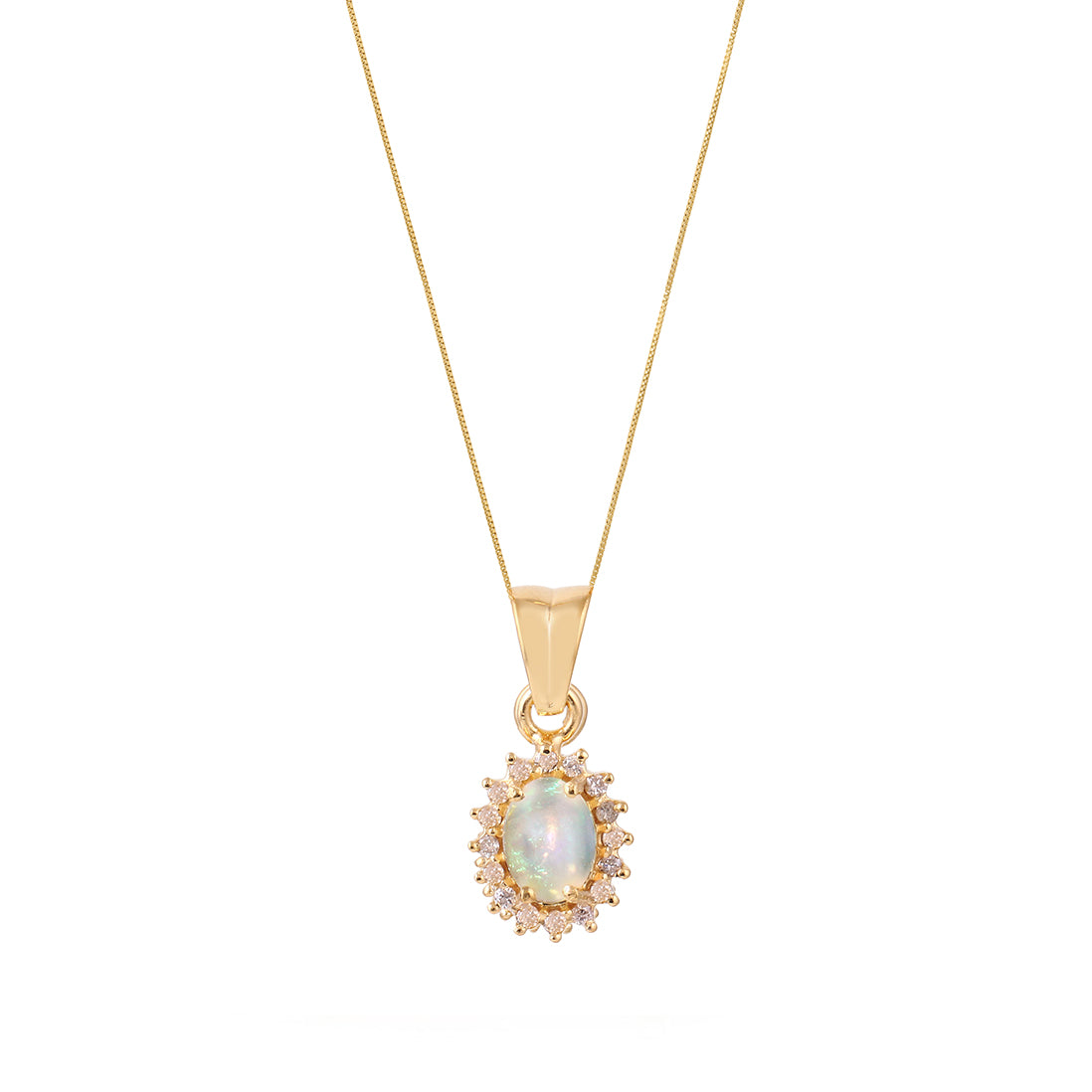 Opal Diamond Cluster Petite Pendant