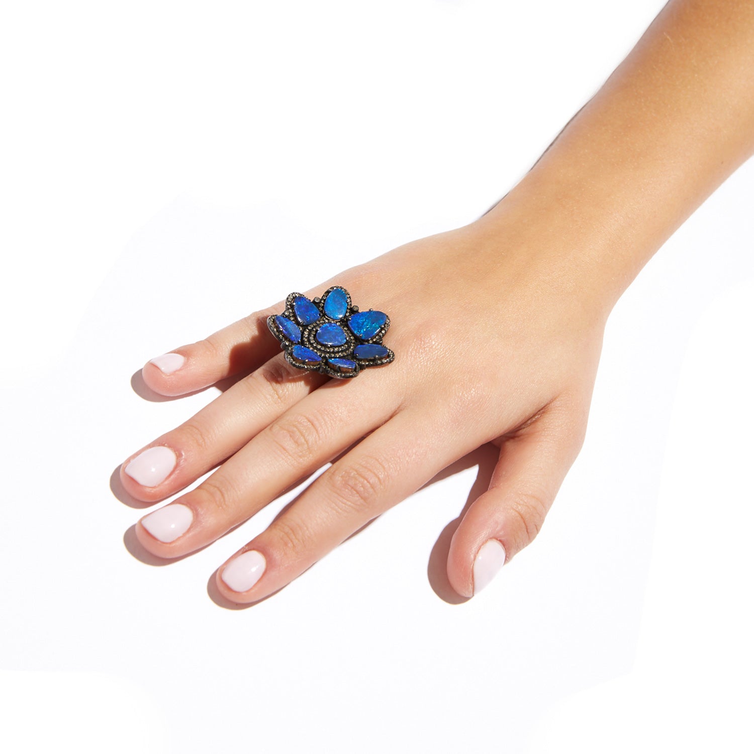 Flower Power Opal & Diamond Ring-Ring-Jaipur Atelier