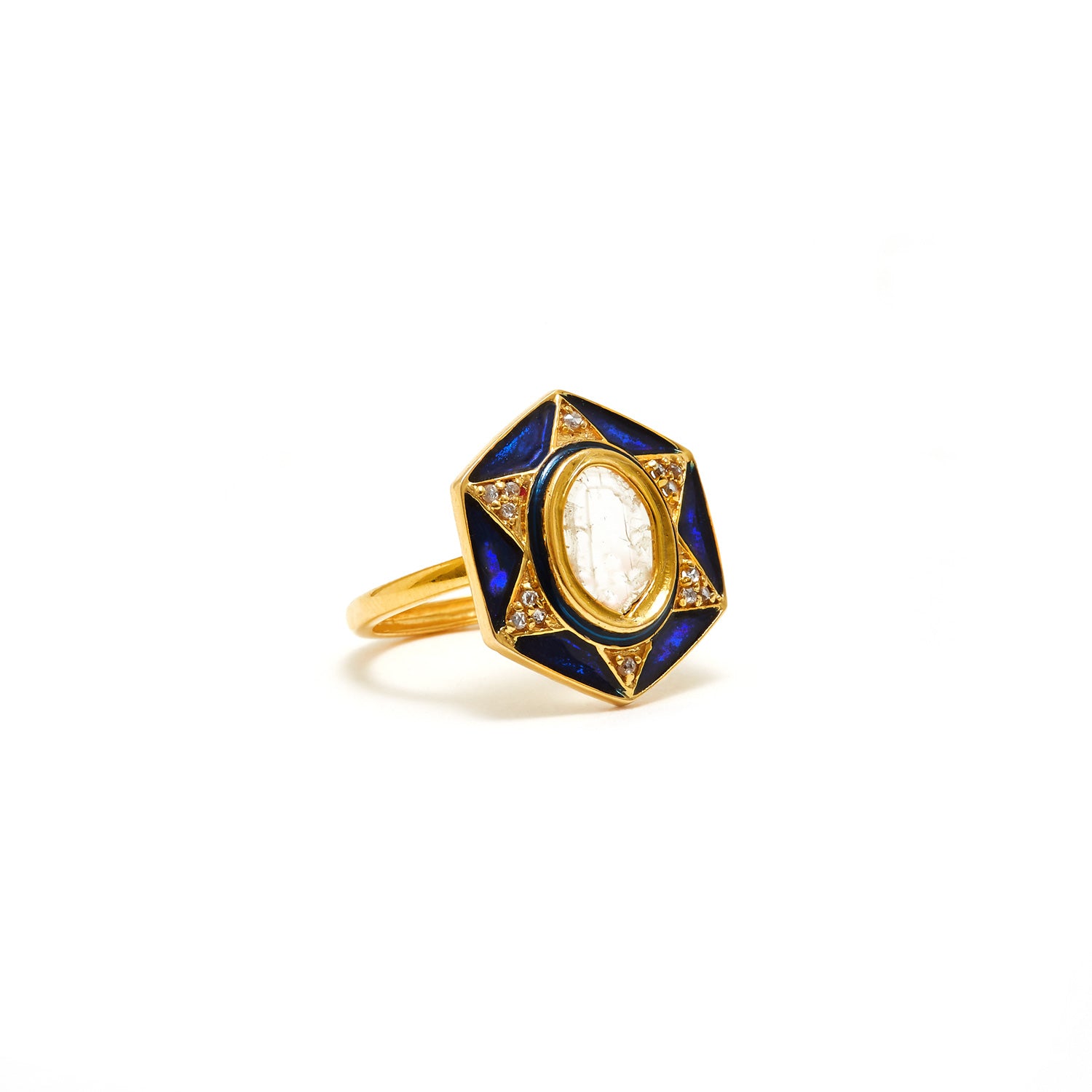 Jaipur Atelier Polki Diamond Sapphire Star Ring