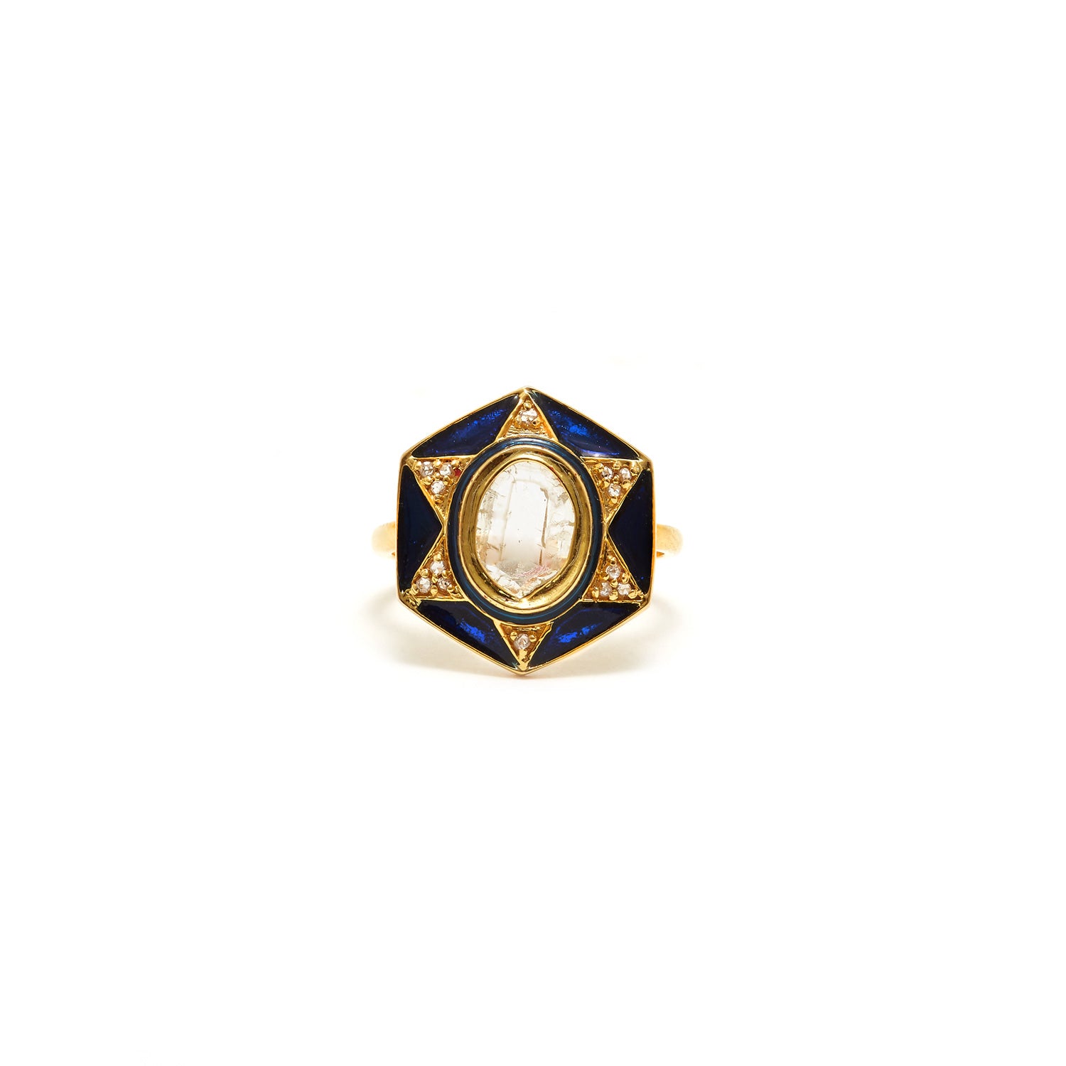 Jaipur Atelier Polki Diamond Sapphire Star Ring
